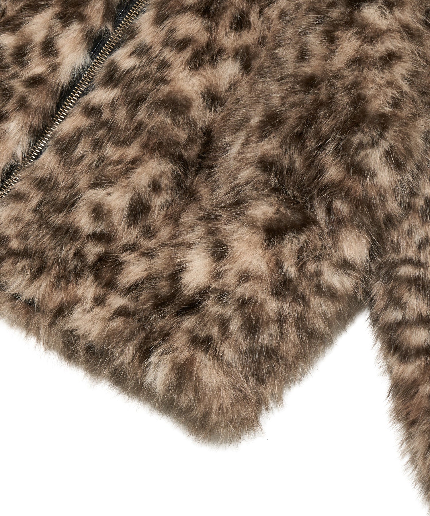 PATCHED LOGO FAUX FUR HOODED JACKET