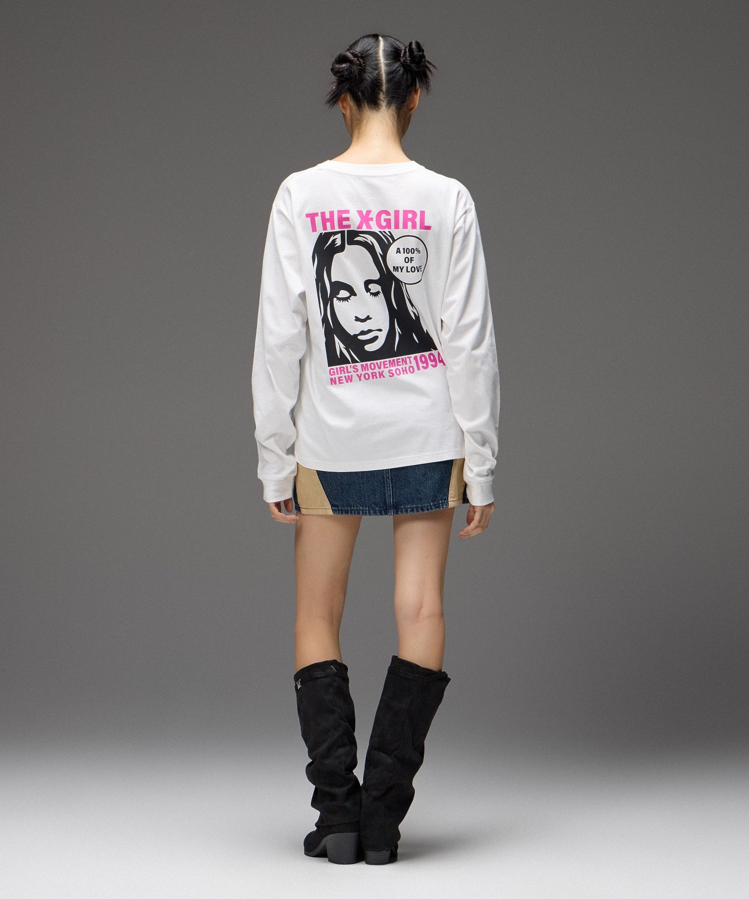 FACE AND CIRCLE LOGO L/S TEE