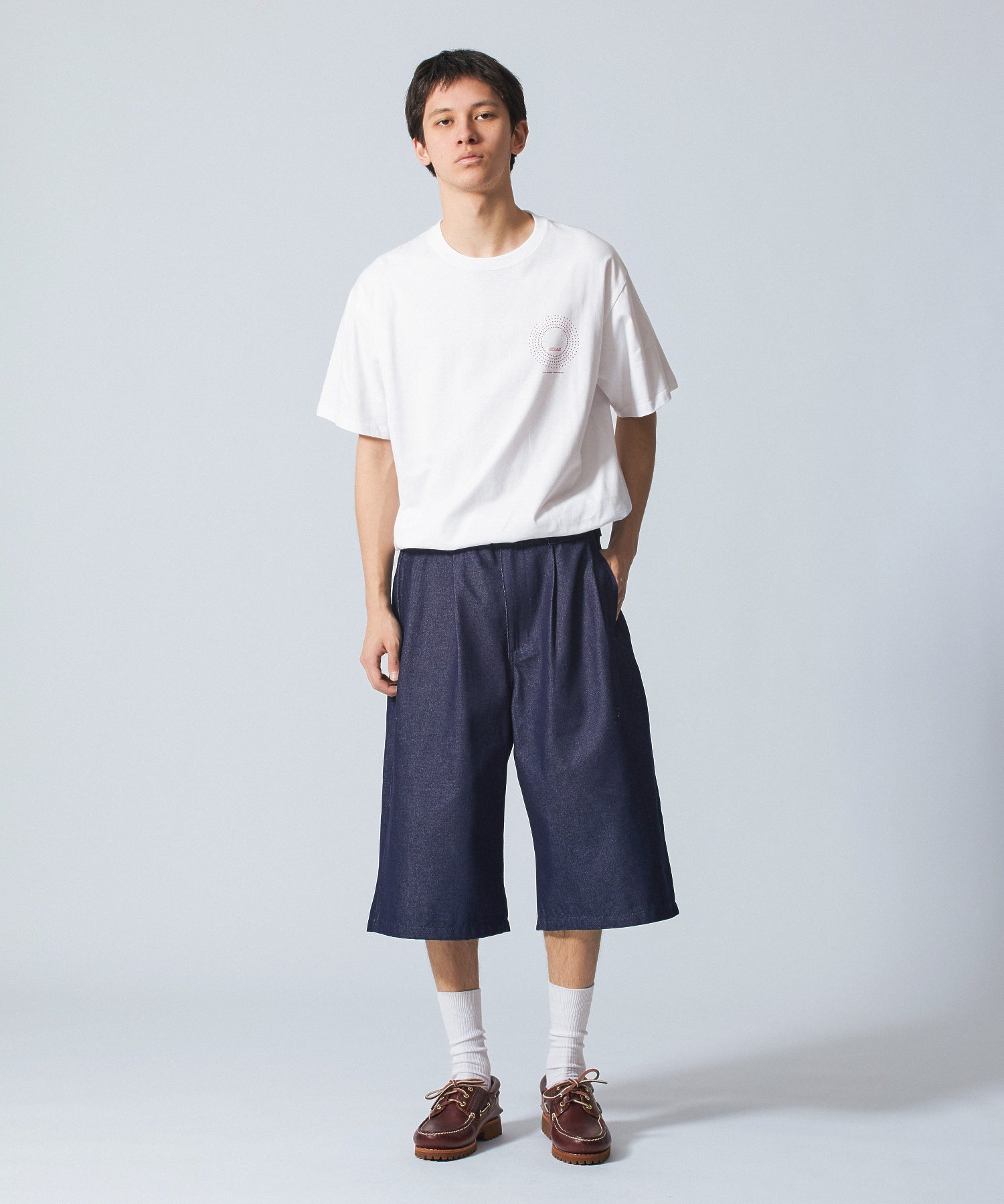 SHORT BAGGY DENIM PANTS