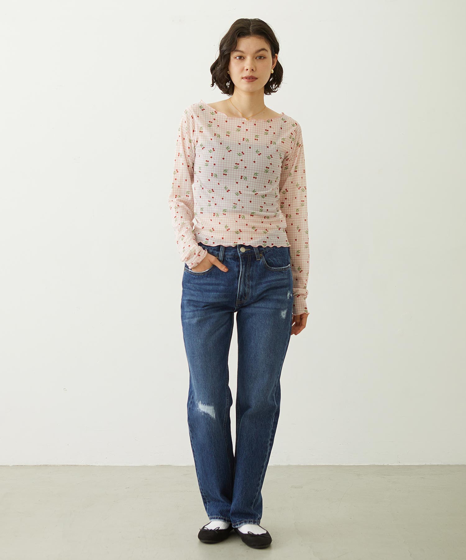 REPAIR DETAIL DENIM PANTS