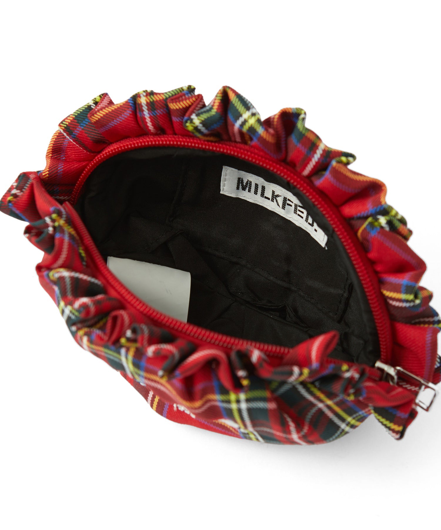 FRILLED TARTAN POUCH
