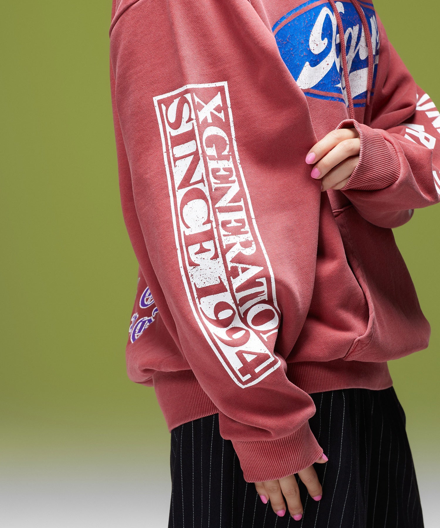 FADED MIX LOGO SWEAT HOODIE