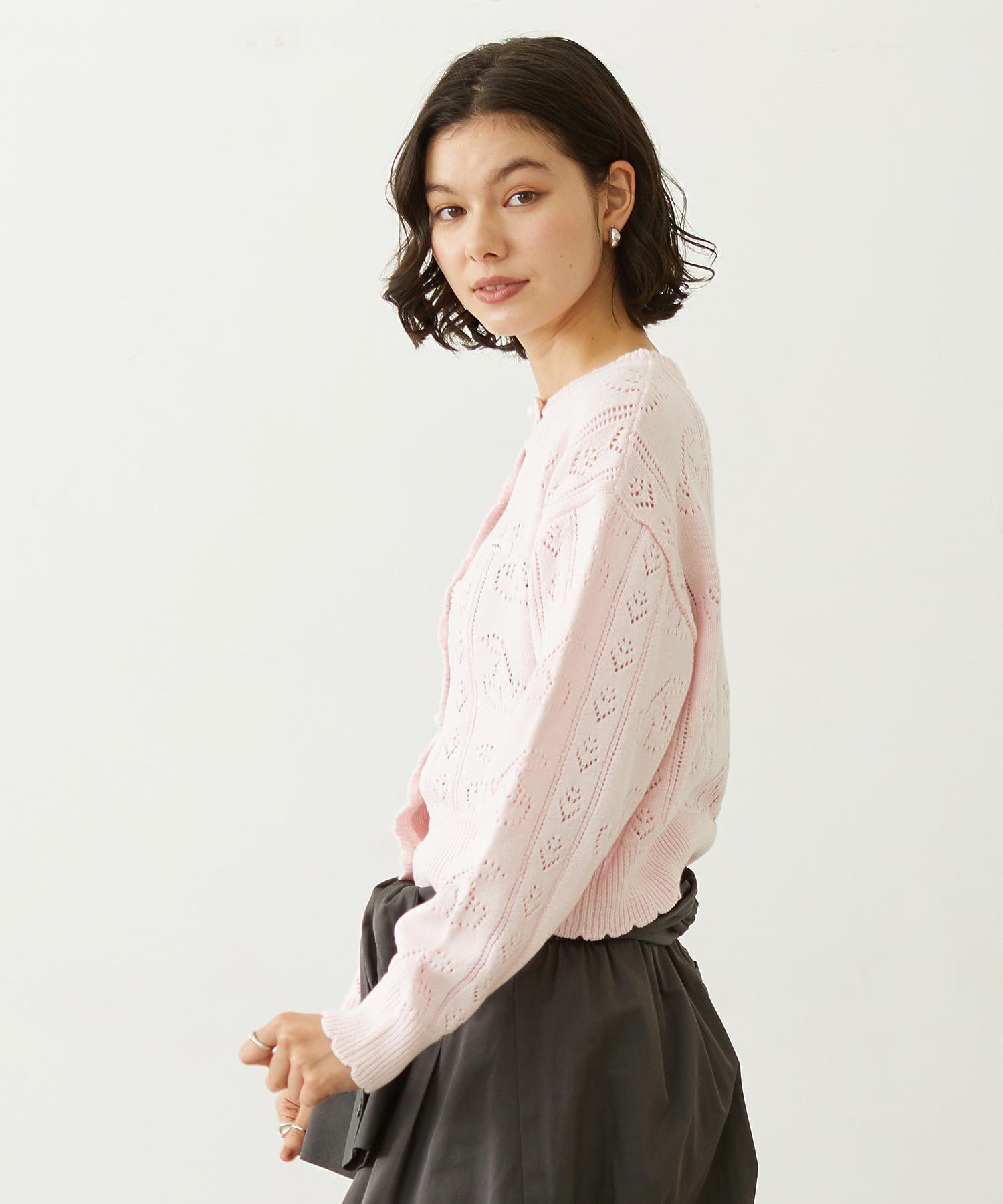 CHERRY OPEN KNIT CARDIGAN