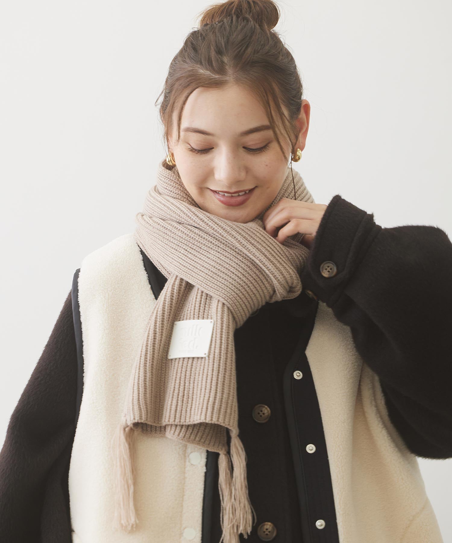 LOGO PATCH RIB SCARF