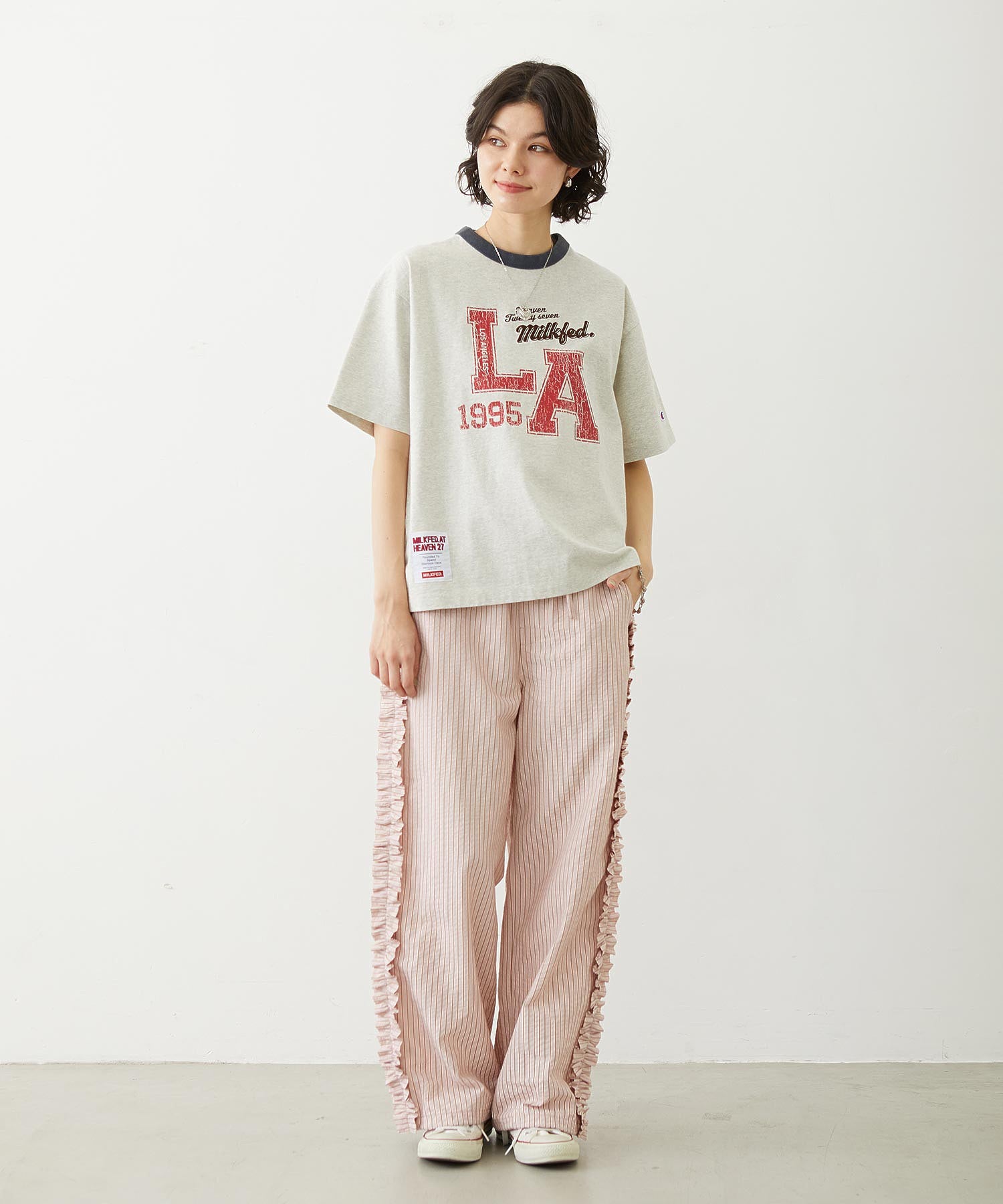 MILKFED.×CHAMPION LA LOGO S/S TEE