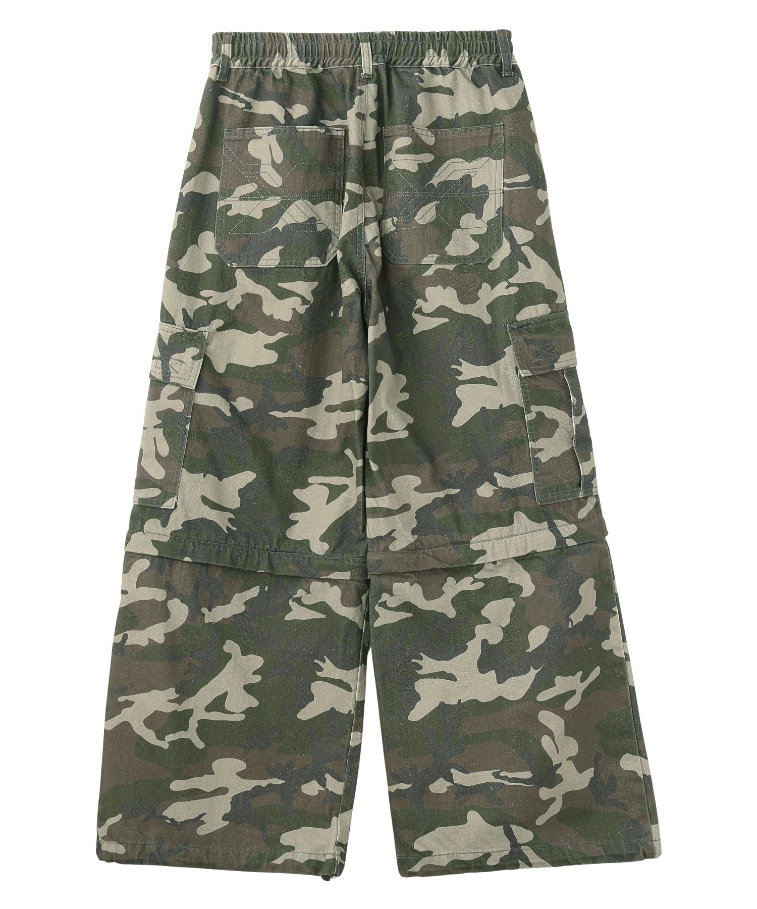 WASHED 2WAY WIDE LEG CARGO PANTS