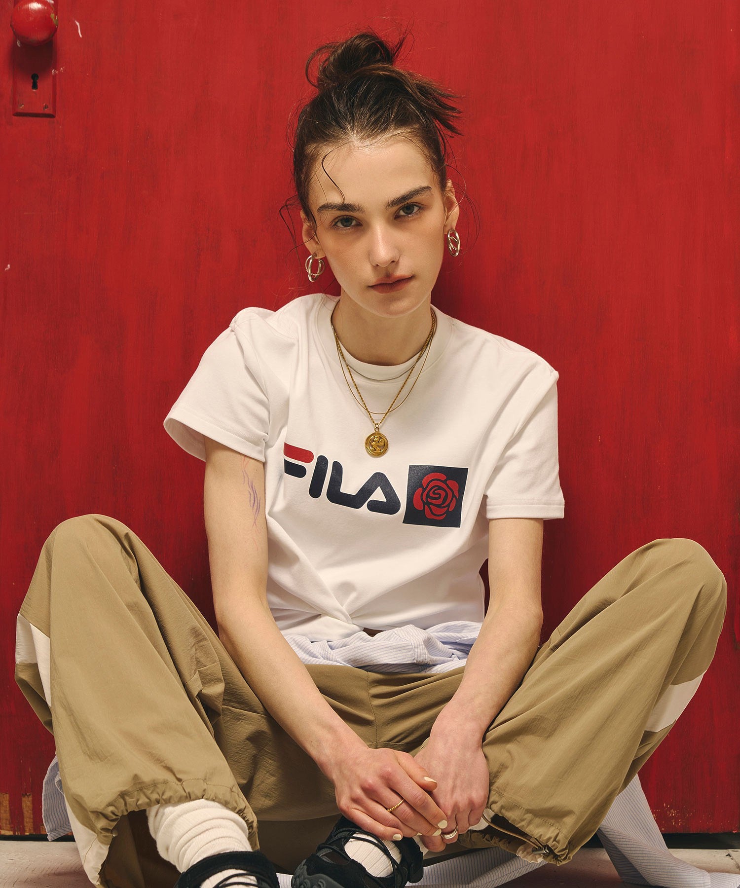 FILAⅹROSEBUD FILA ROSE T-SHIRTS