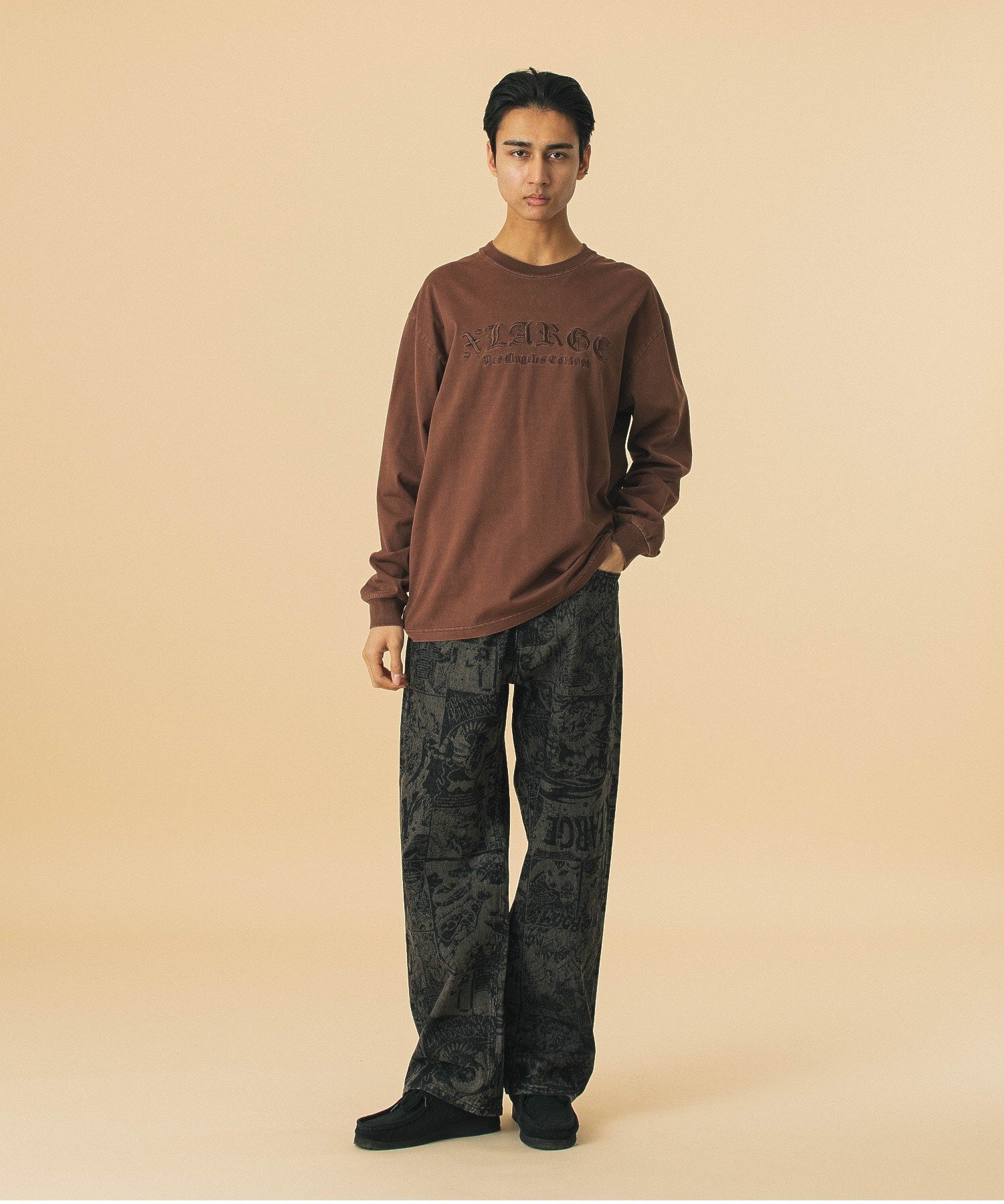 PIGMENT DYED OLD ENGLISH L/S TEE