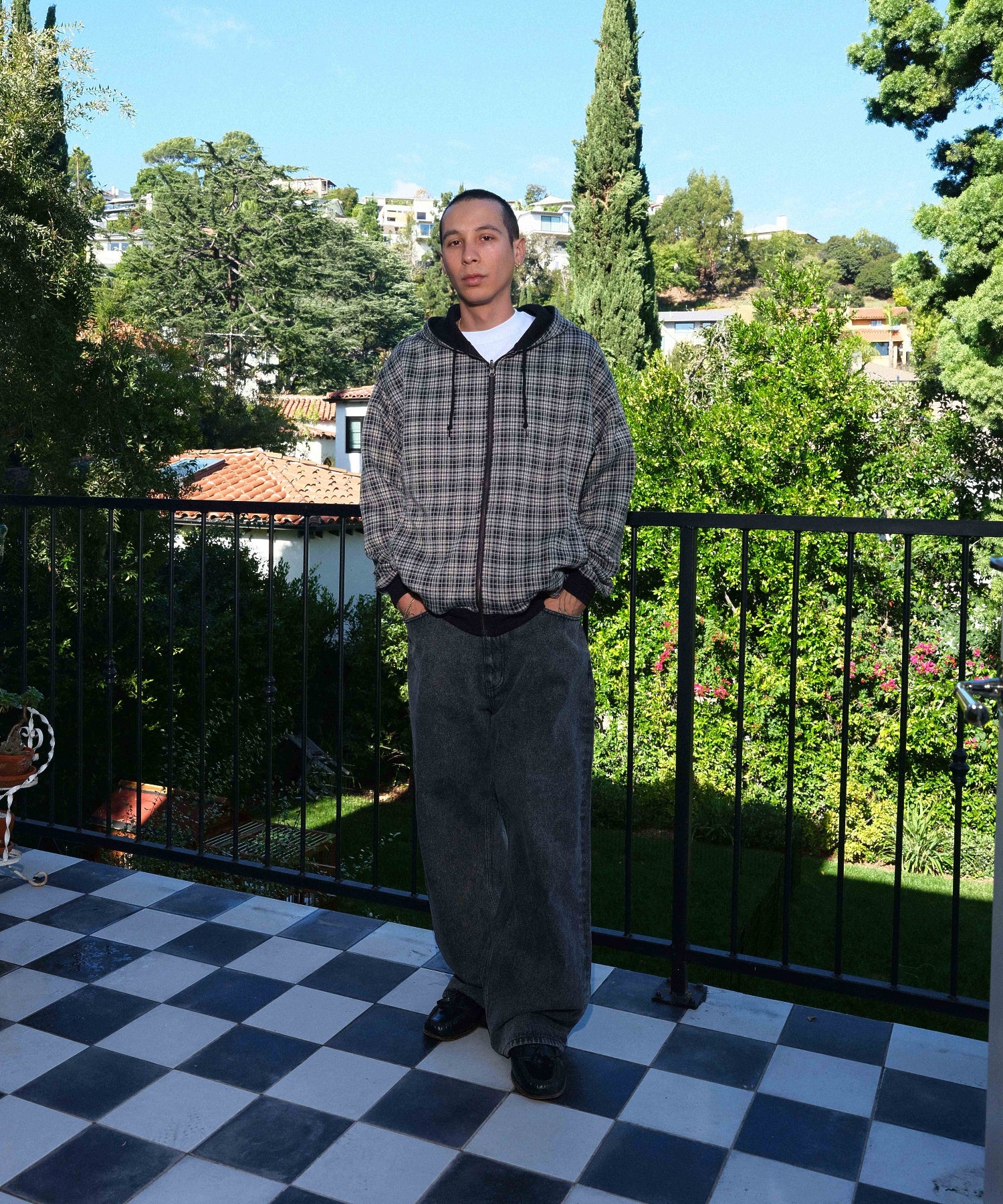 REVERSIBLE ZIP UP HOODED SWEATSHIRT