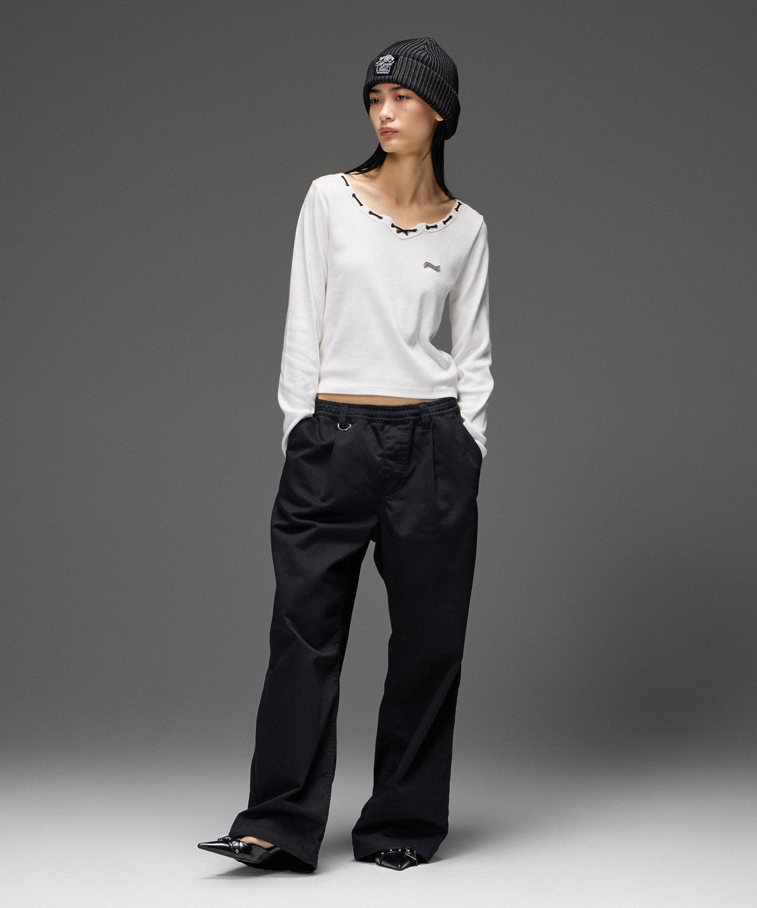 BICOLOR RIB CUFF BEANIE