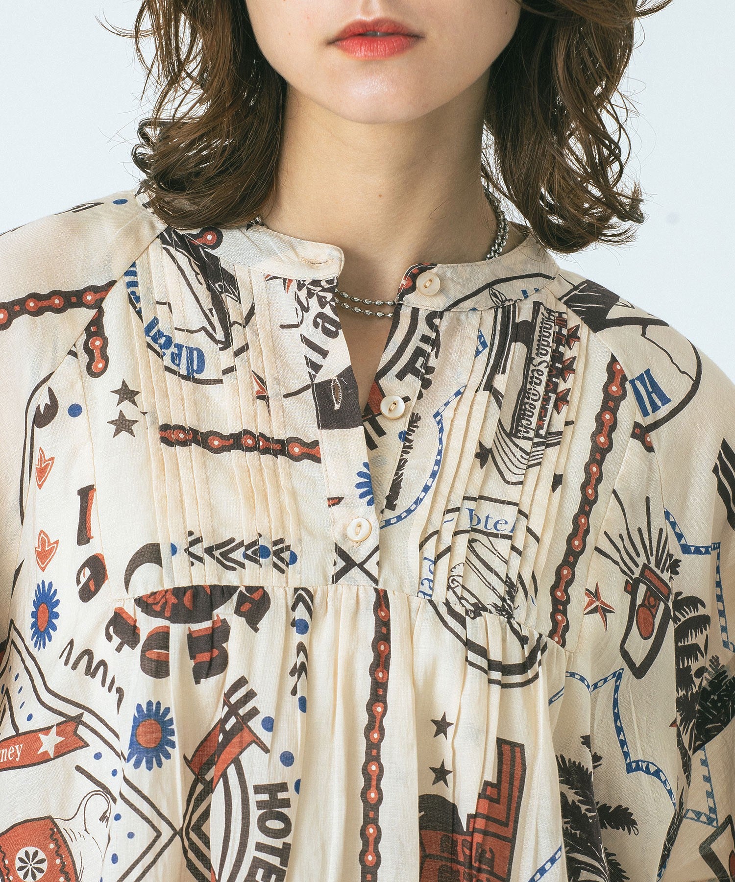HLAADA for ROSE BUD/BANDANATUCK SHIRT