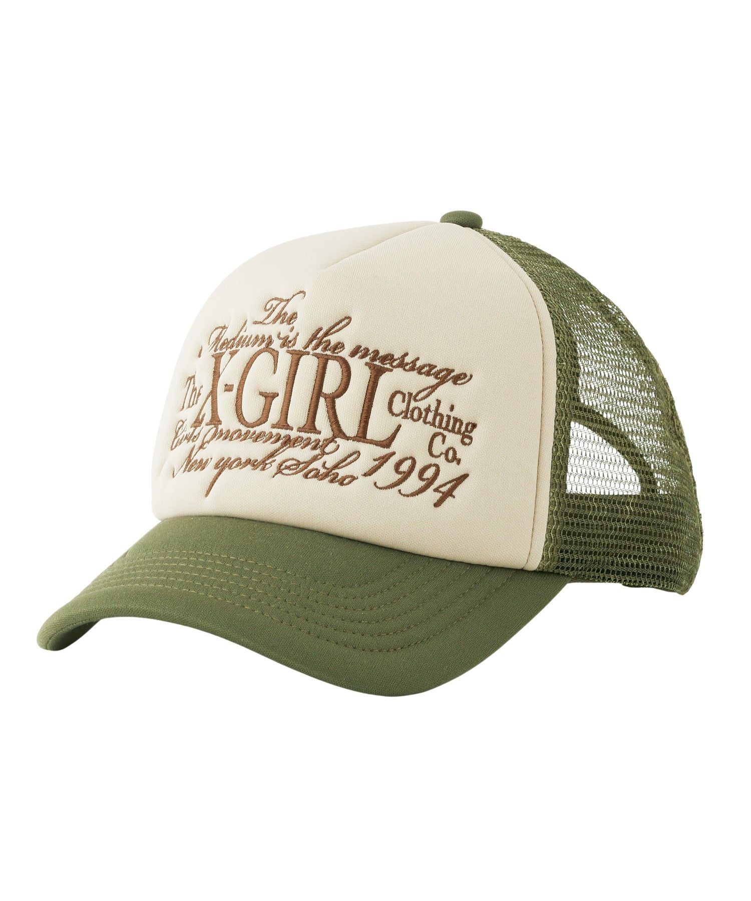 LETTERING LOGO EMBROIDERED TRUCKER CAP