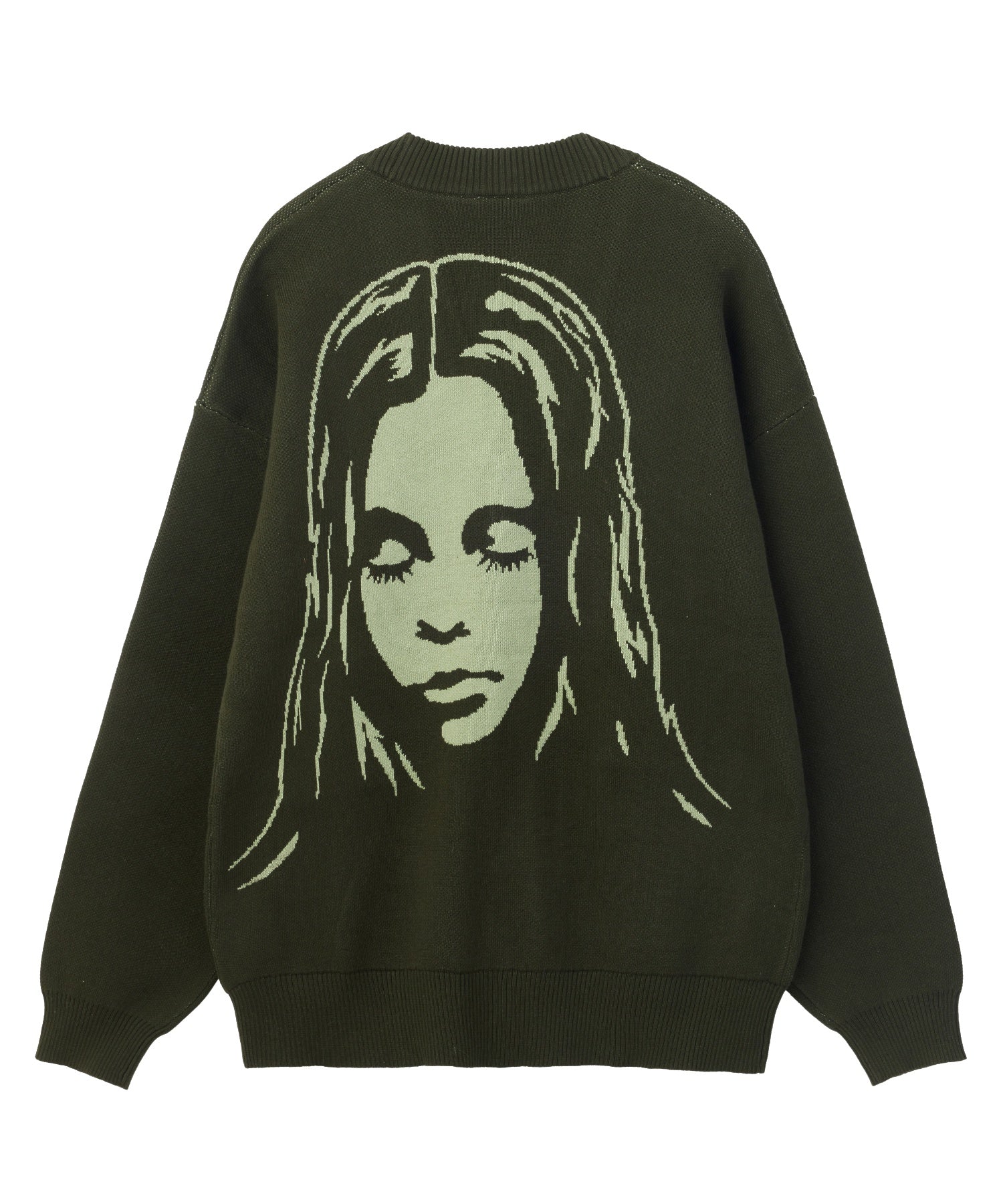 FACE BACK JACQUARD KNIT CARDIGAN