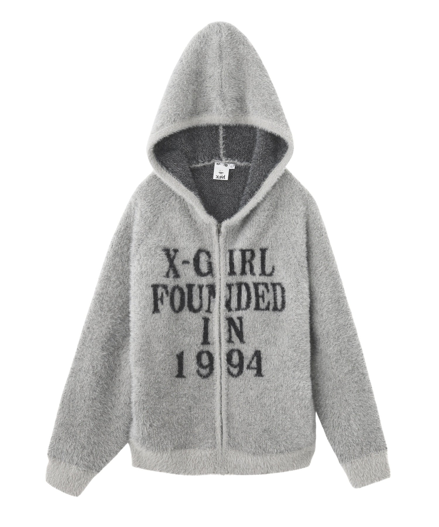 SHAGGY KNIT ZIP UP HOODIE