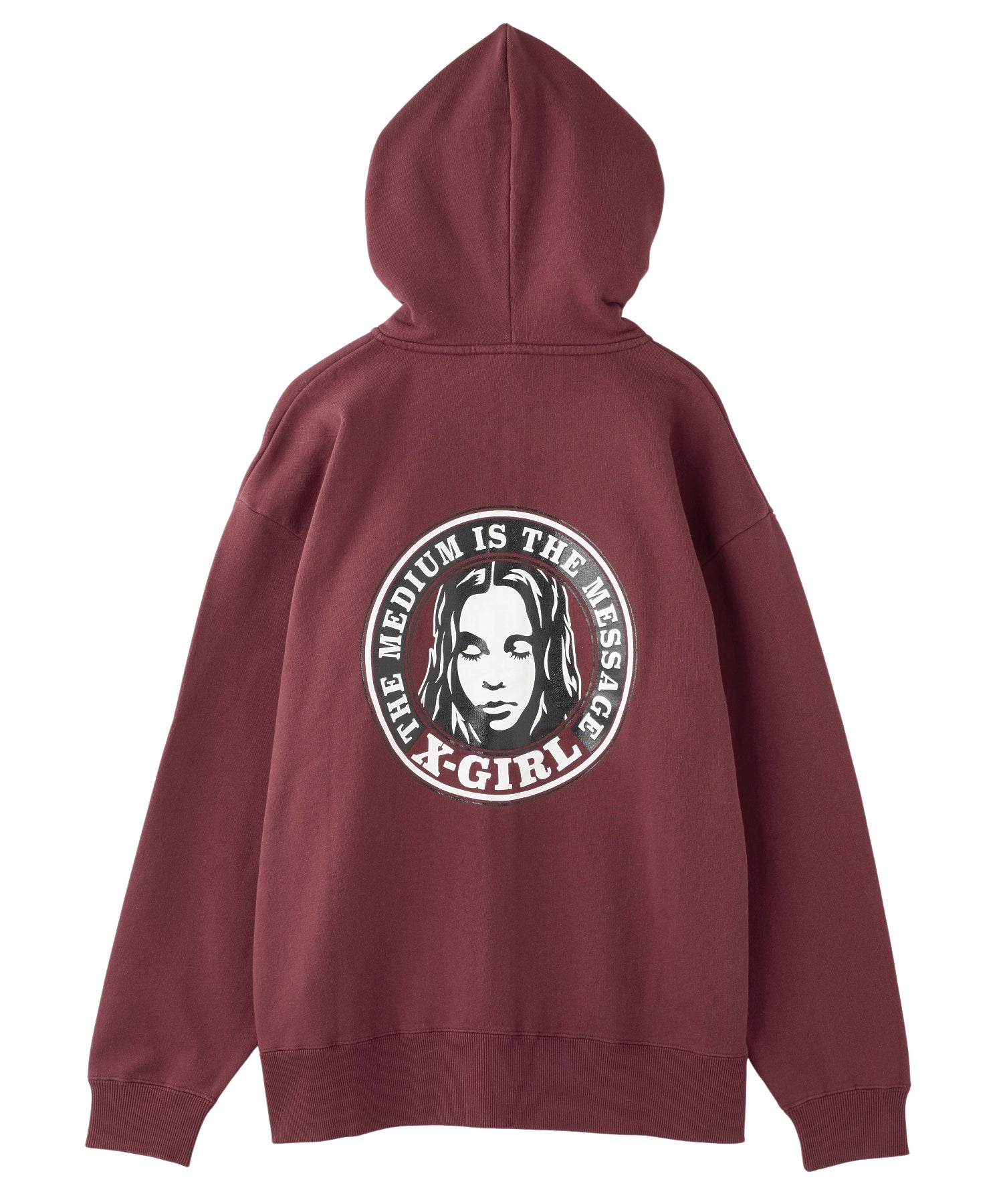 CIRCLE LOGO AND FACE ZIP UP SWEAT HOODIE