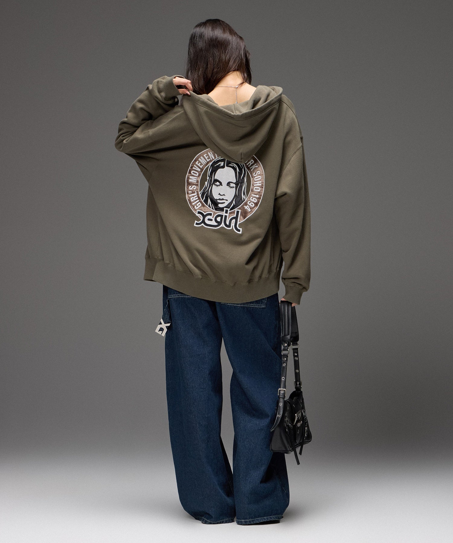 LOOP WITH BUCKLE WIDE LEG DENIM PANTS
