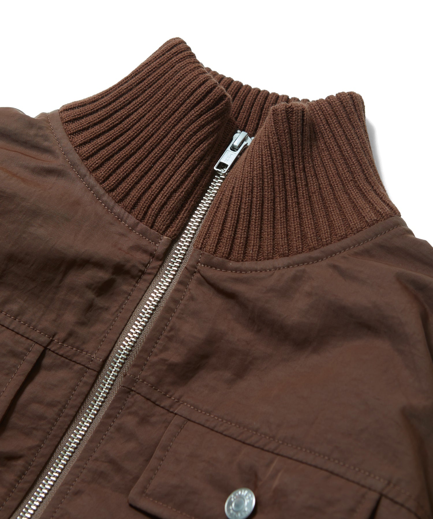 RIBBED SLEEVE WOVEN JACKET