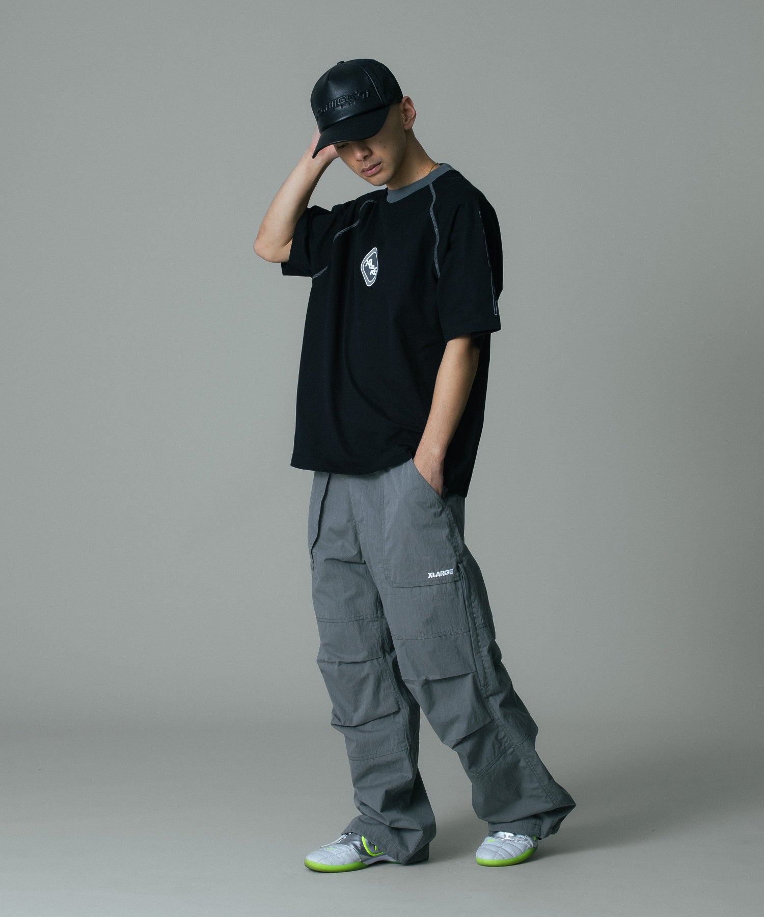 FAUX LEATHER MESH CAP