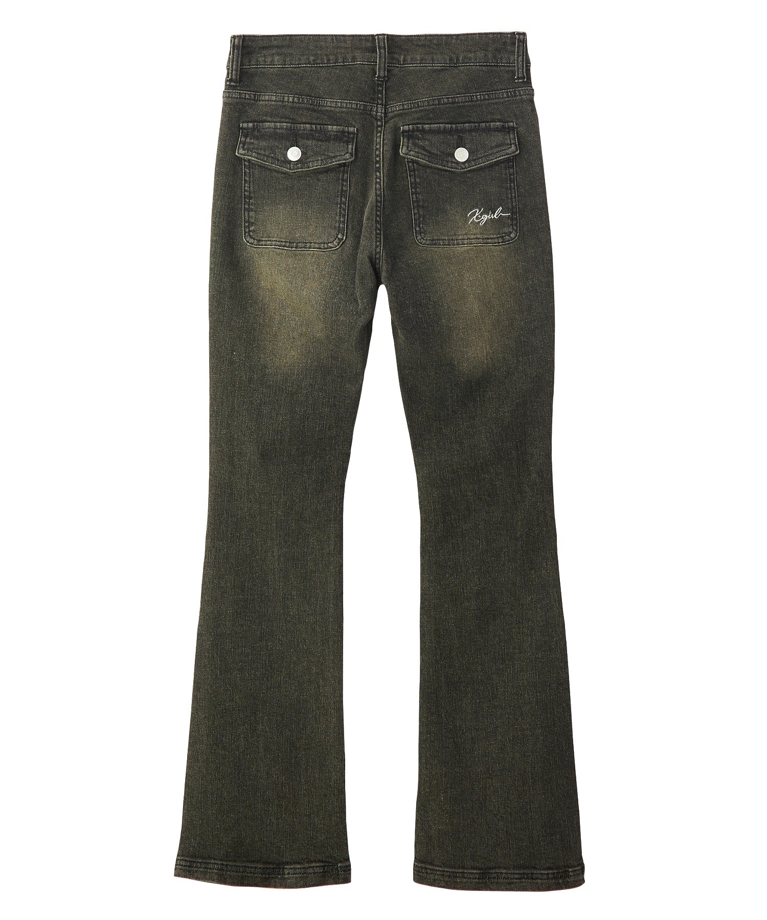 LOW RISE FLARE SKINNY DENIM PANTS