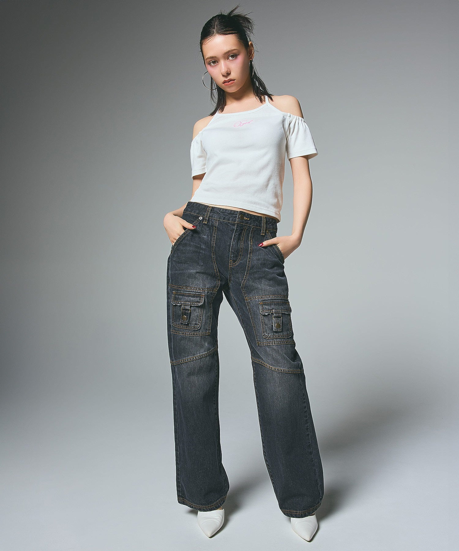 FRONT POCKET DENIM PANTS