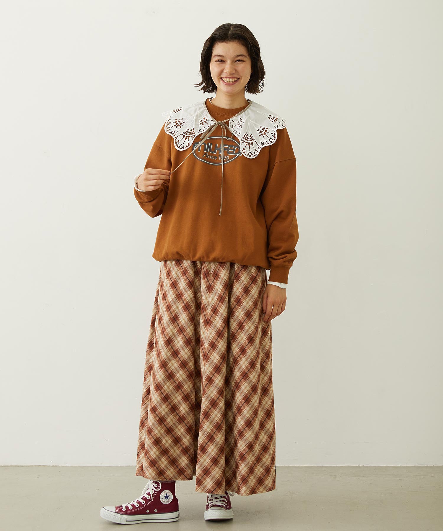 FLARE PLAID SKIRT