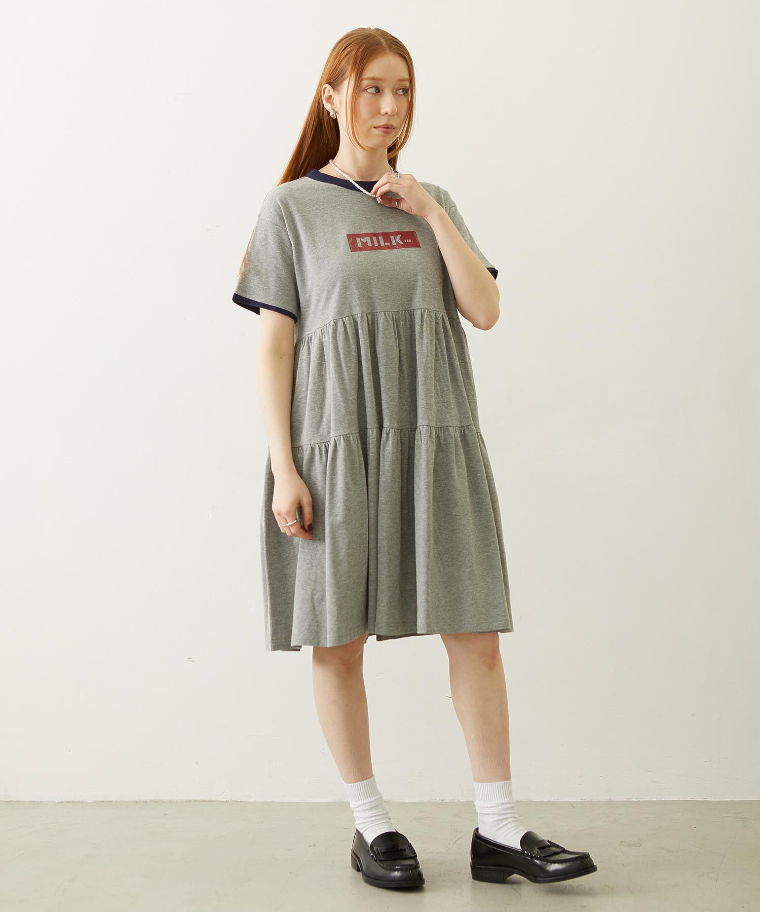 BAR LOGO TIERED DRESS