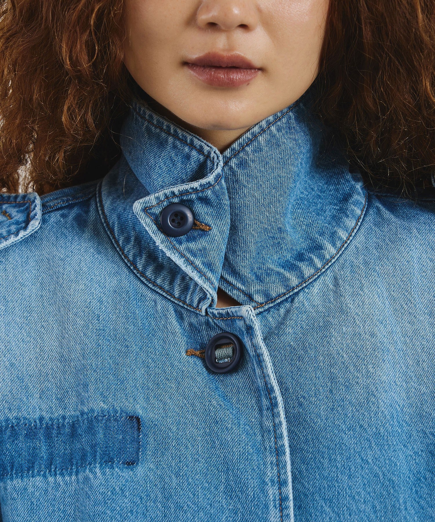 mici/VOLUME SLEEVE DENIM JACKET