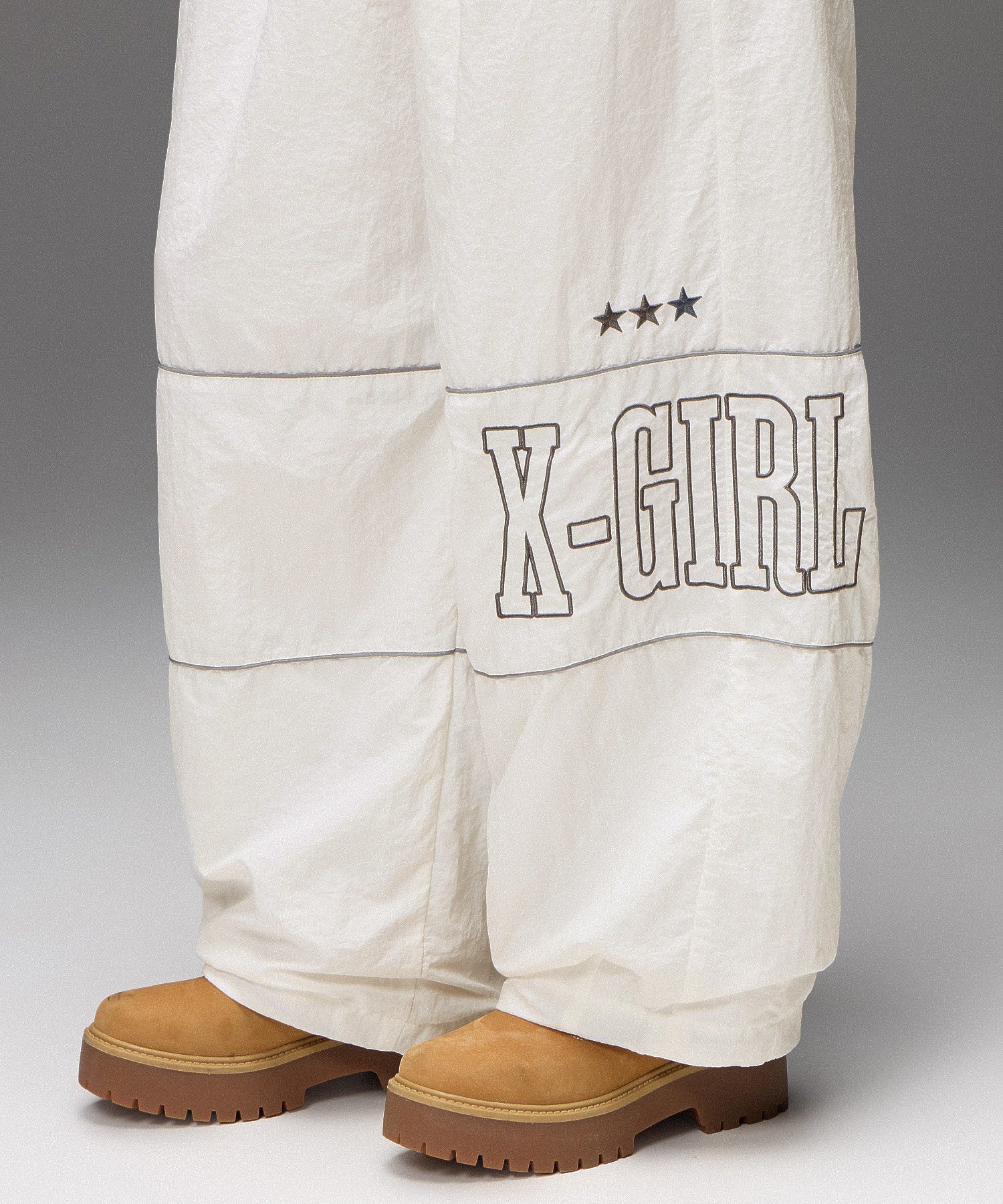 LOGO AND STAR WIDE LEG TRACK PANTS