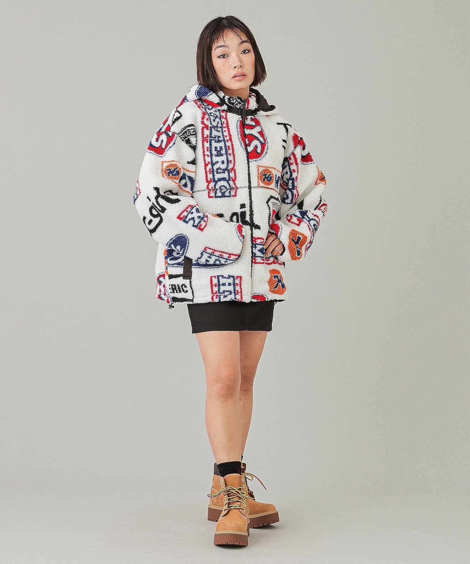 X-girl x HYSTERIC GLAMOUR REVERSIBLE BOA JACKET