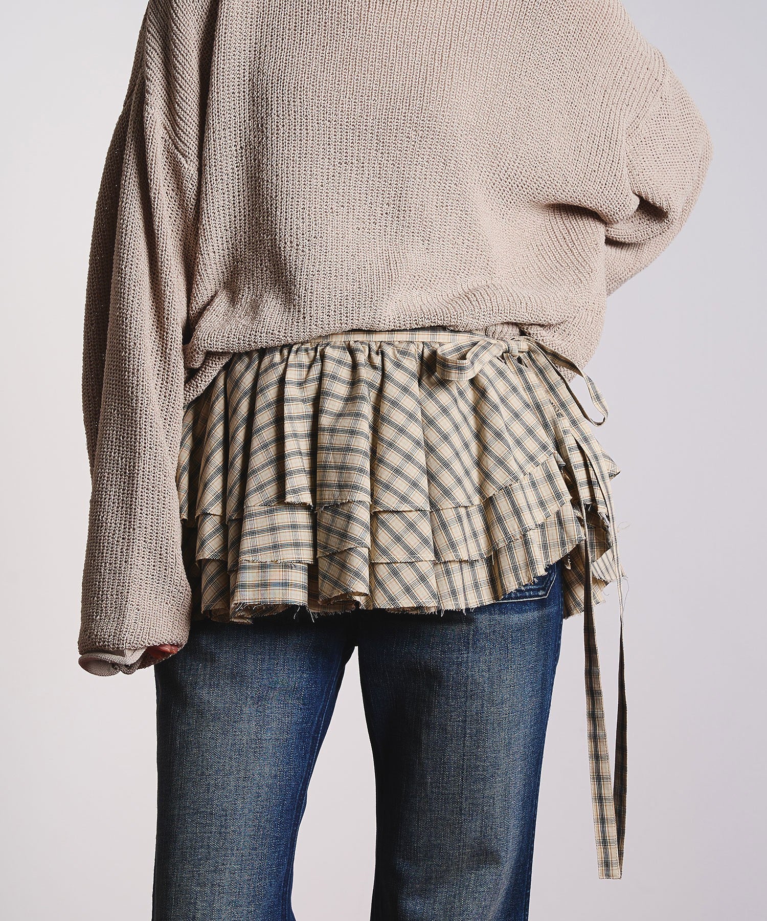 CREOLME/CHECK FRILL SKIRT