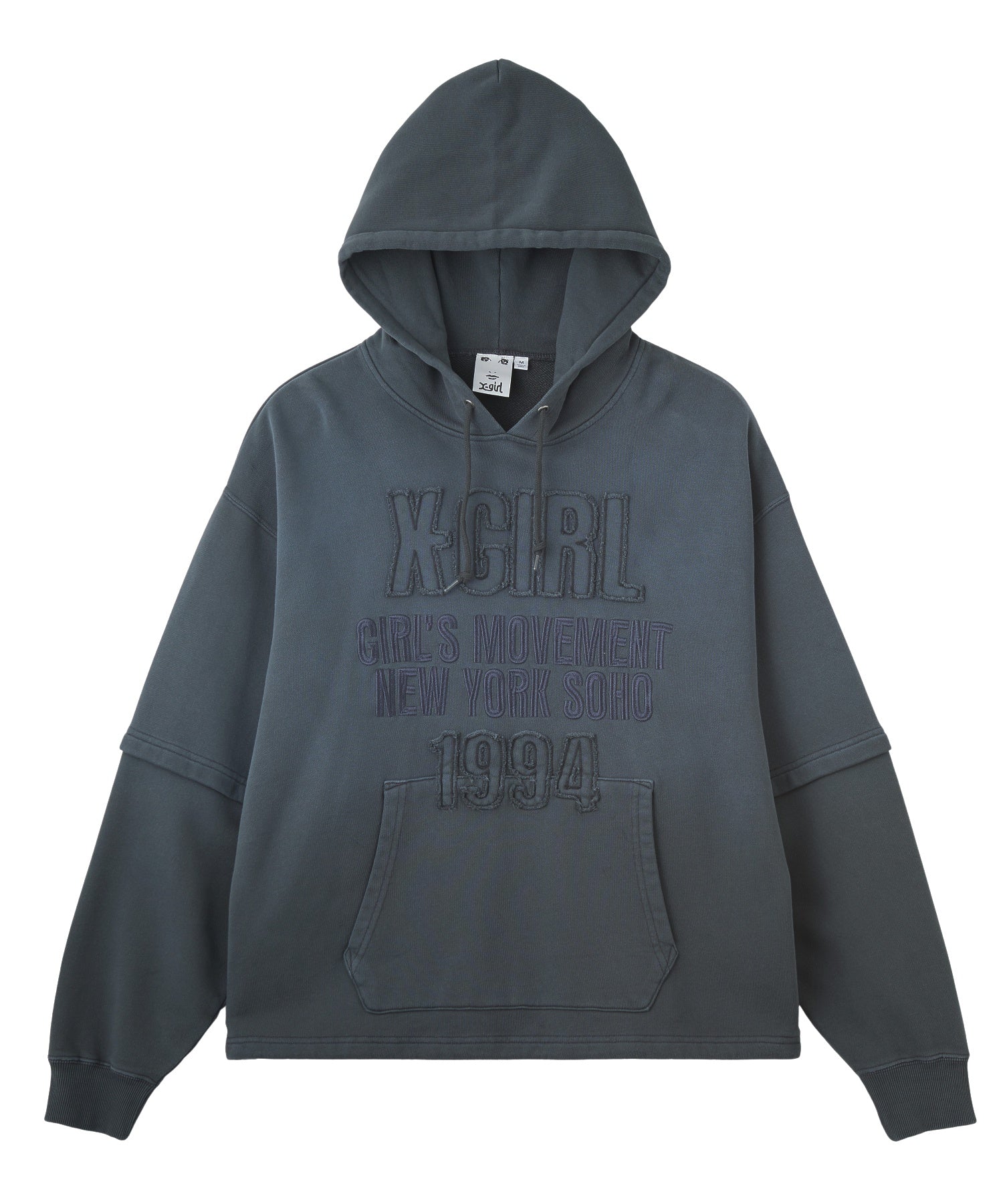FADED LAYERED SWEAT HOODIE