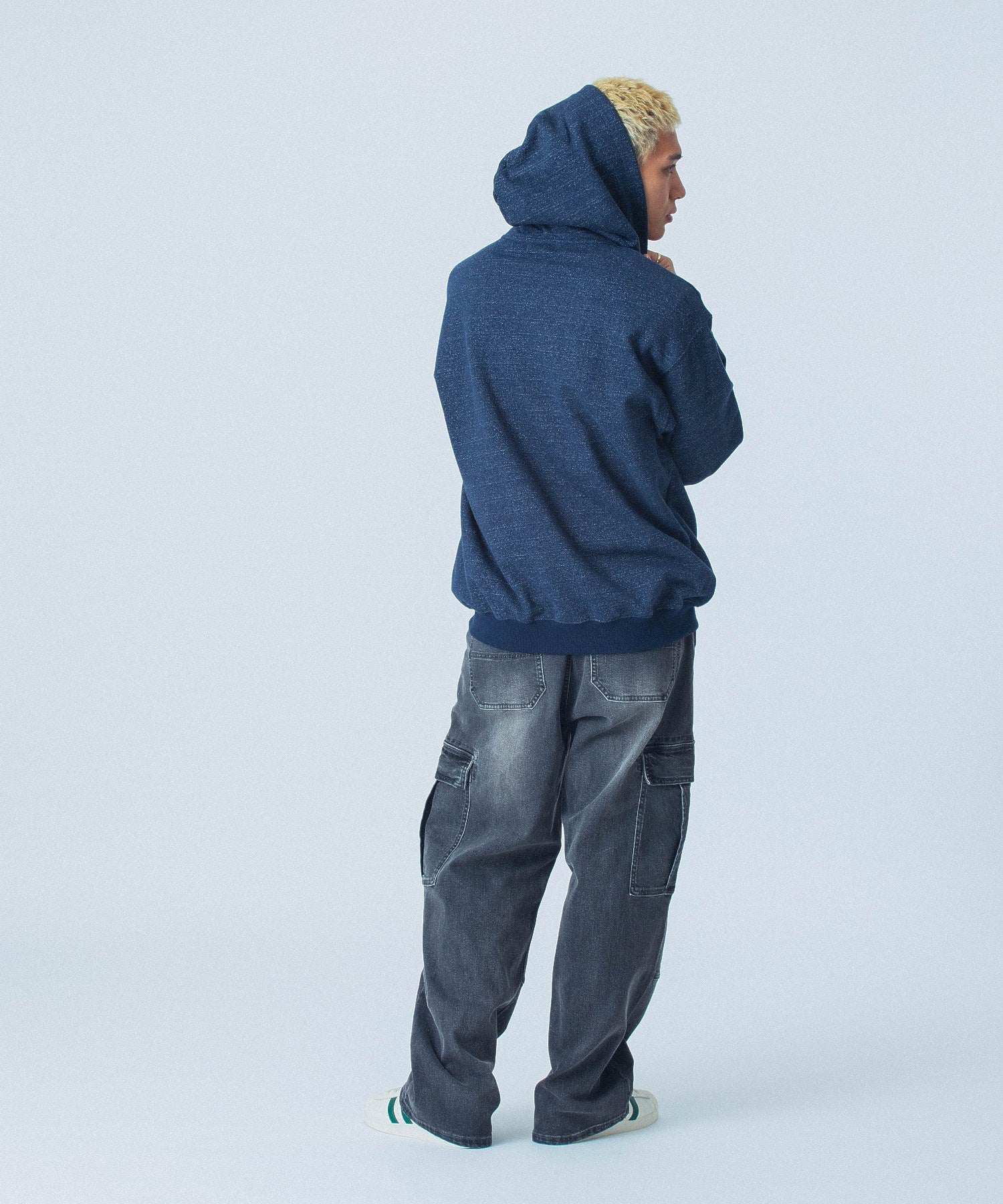 STRETCH DENIM CARGO PANTS
