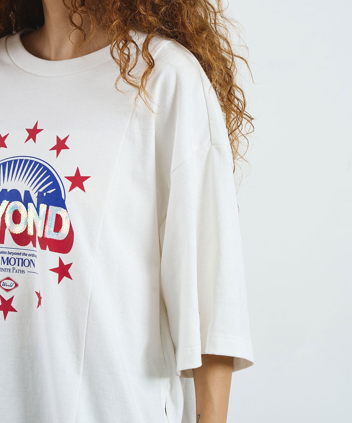 OKIRAKU×ROSEBUD/SEQUIN LOGO TOP