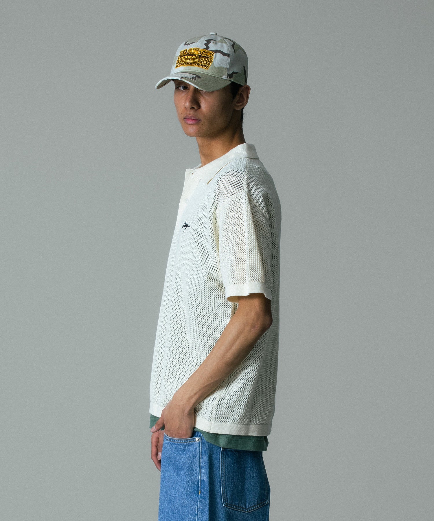 MESH KNIT POLO SHIRT