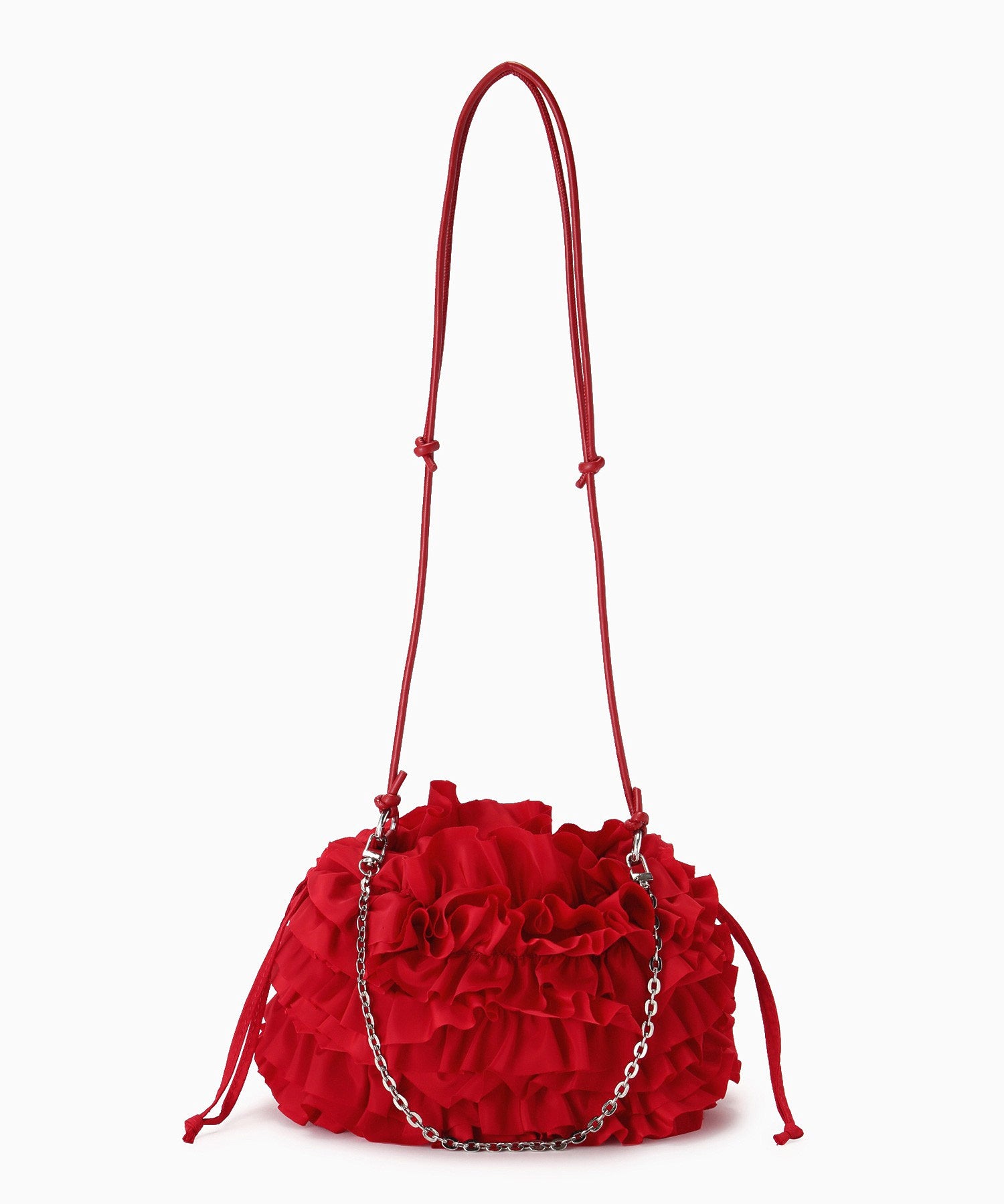 ボリュームフリル巾着バッグ