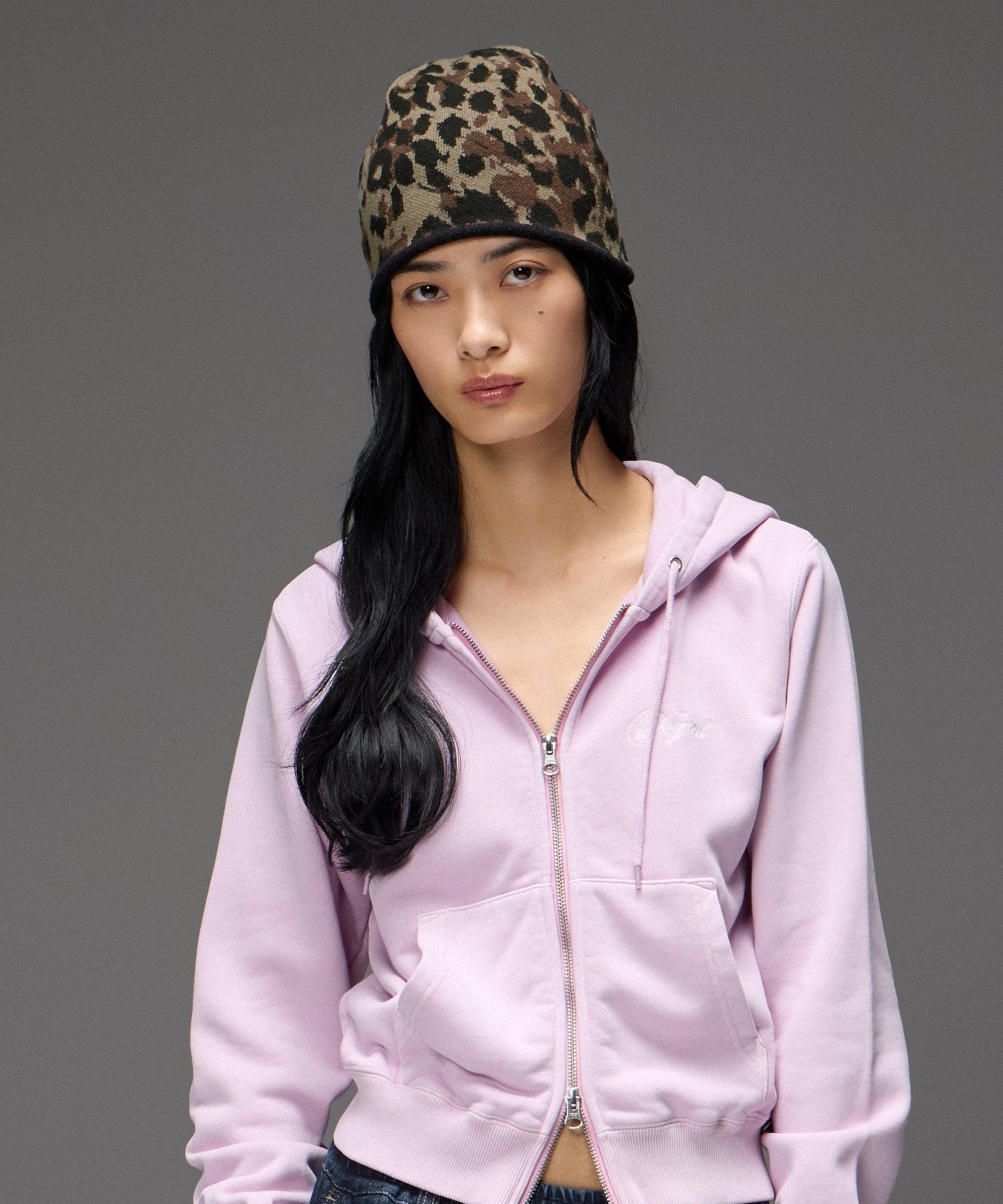 X-GIRL LOGO REVERSIBLE JACQUARD BEANIE