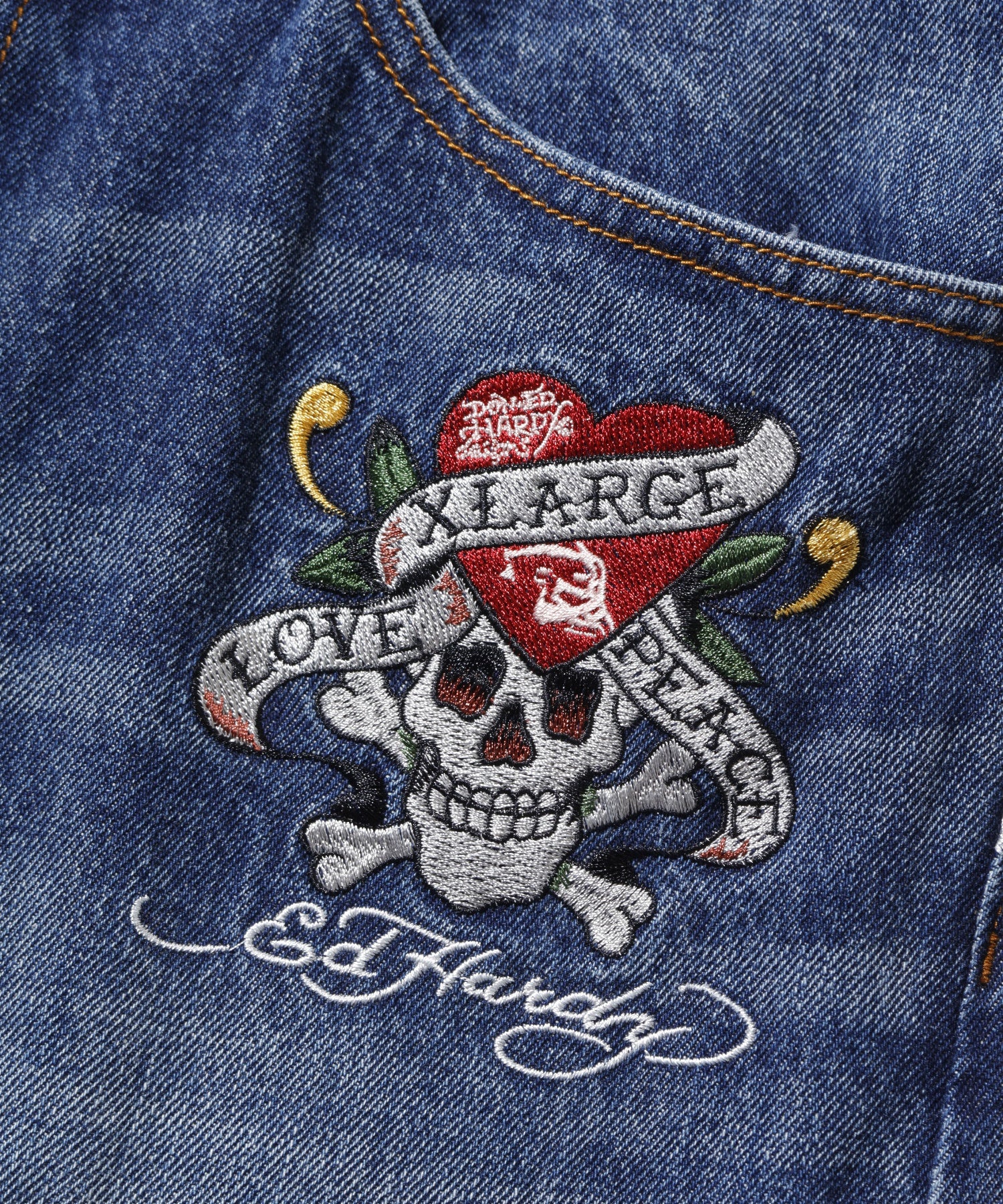 XLARGE×ED HARDY CRASH DENIM PANTS