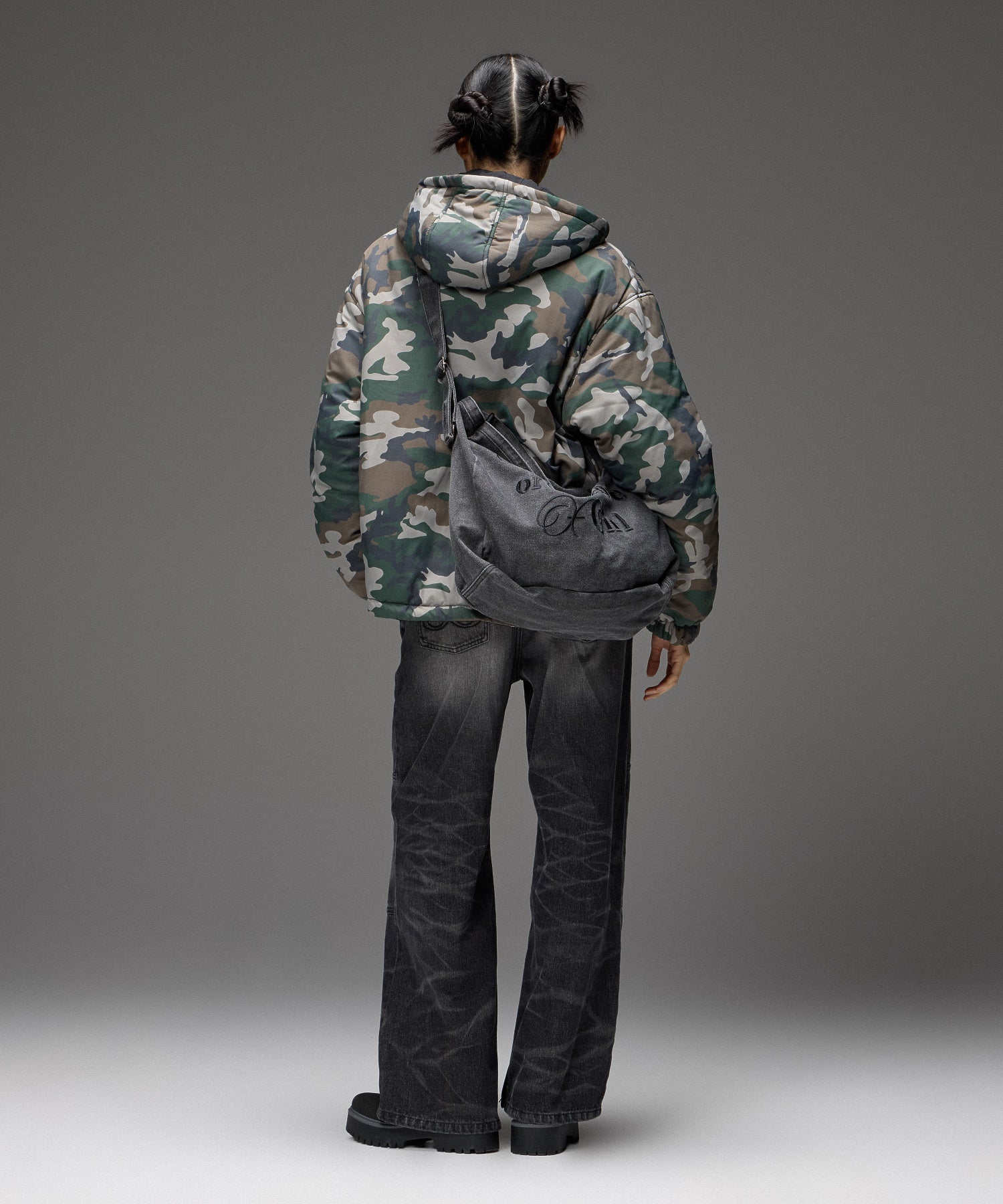 FACE EMBROIDERED PATCH REVERSIBLE JACKET