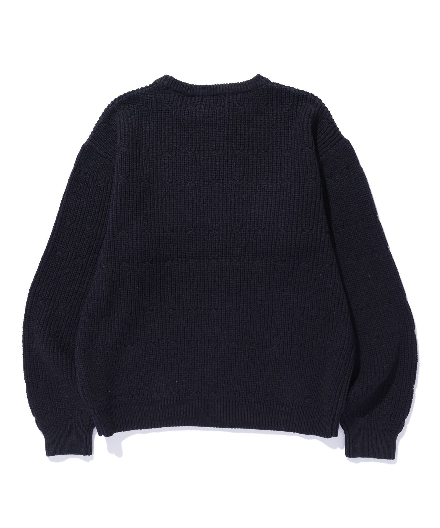 DEFORMED CABLE CREWNECK KNIT