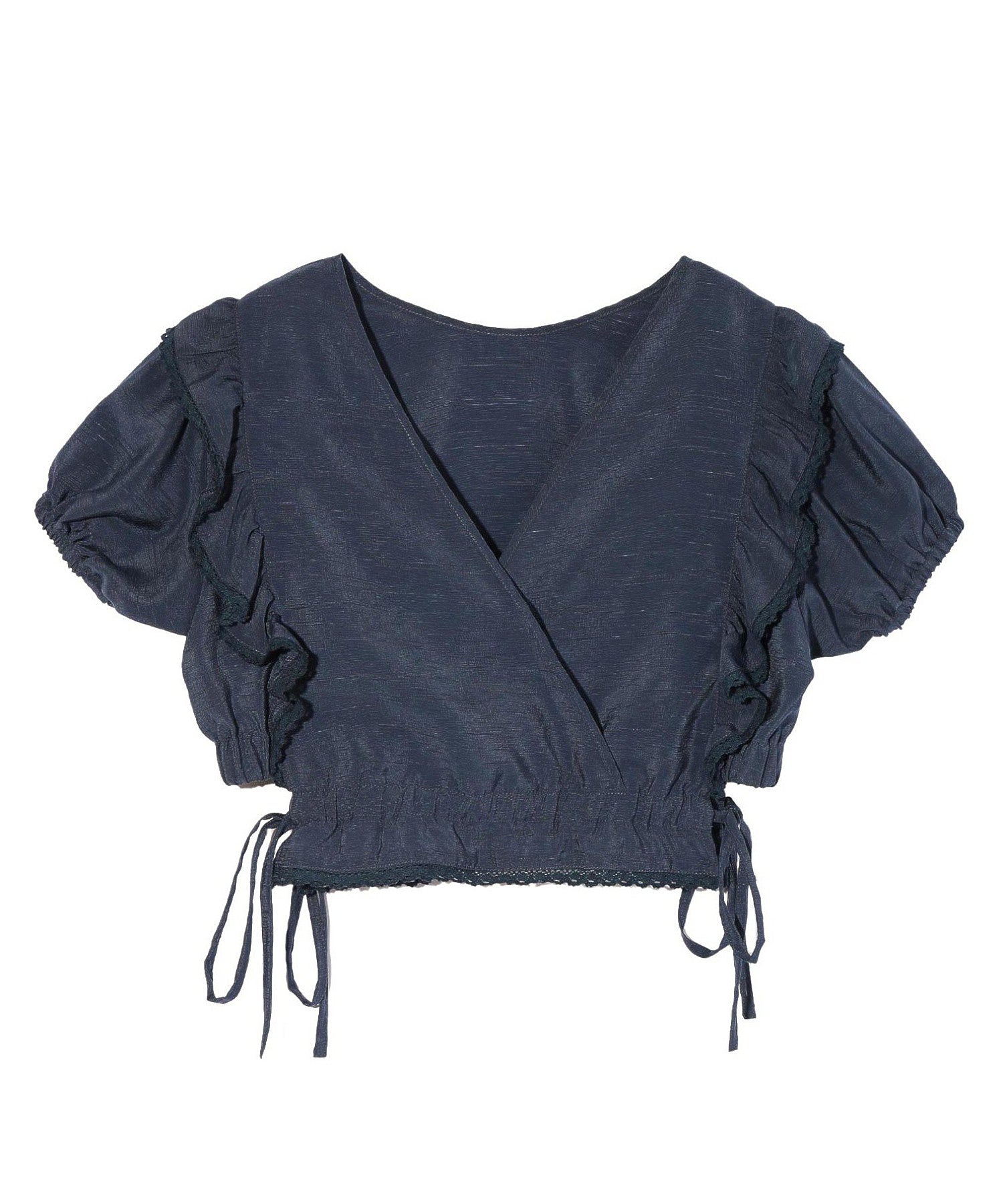 RUFFLE SLEEVE CROPPED TOP