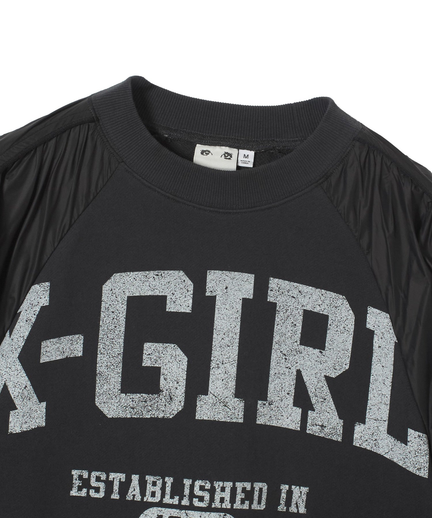 JERSEY MIX CREWNECK TOP