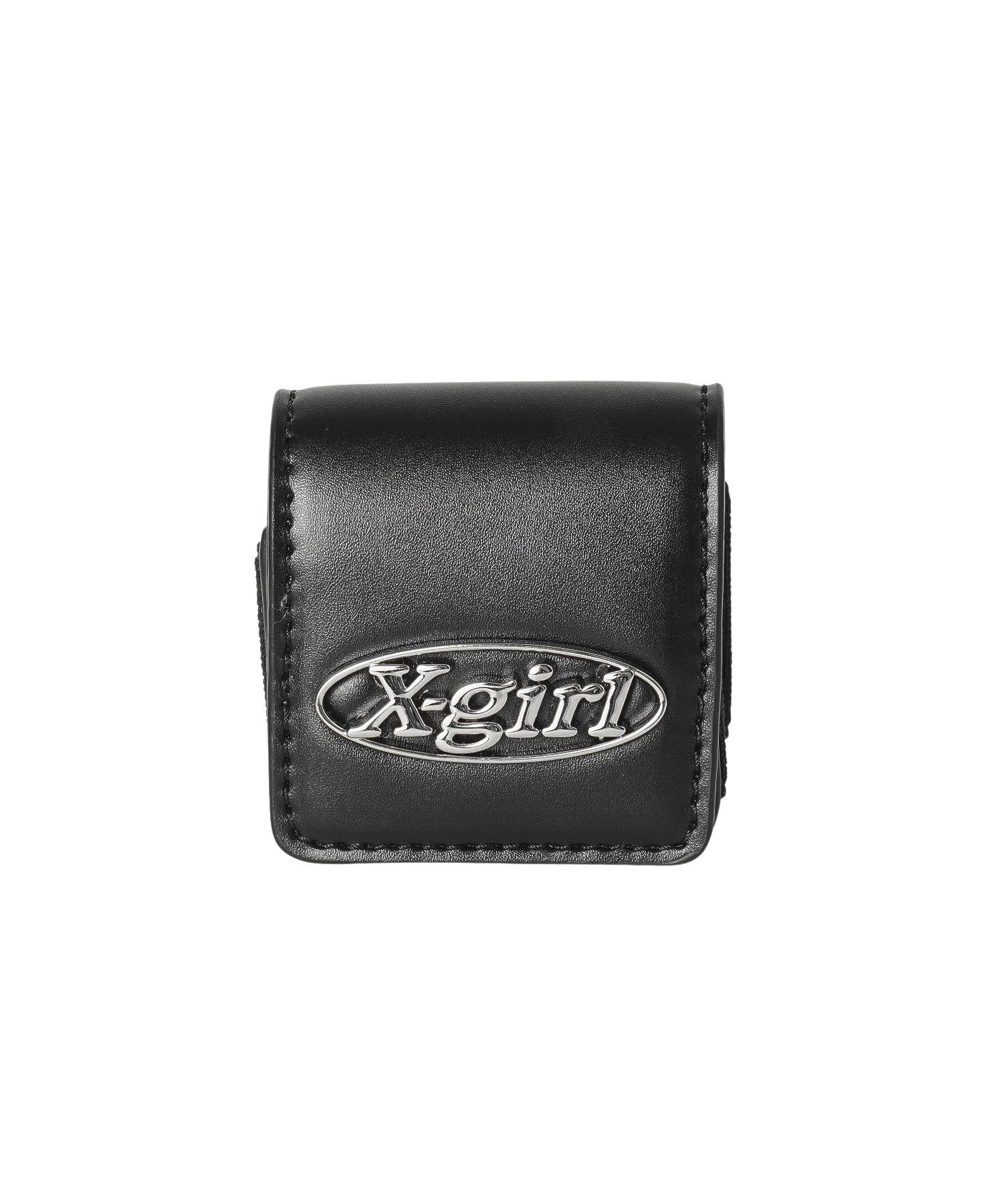 OVAL LOGO FAUX LEATHER Airpods CASE X-girl
