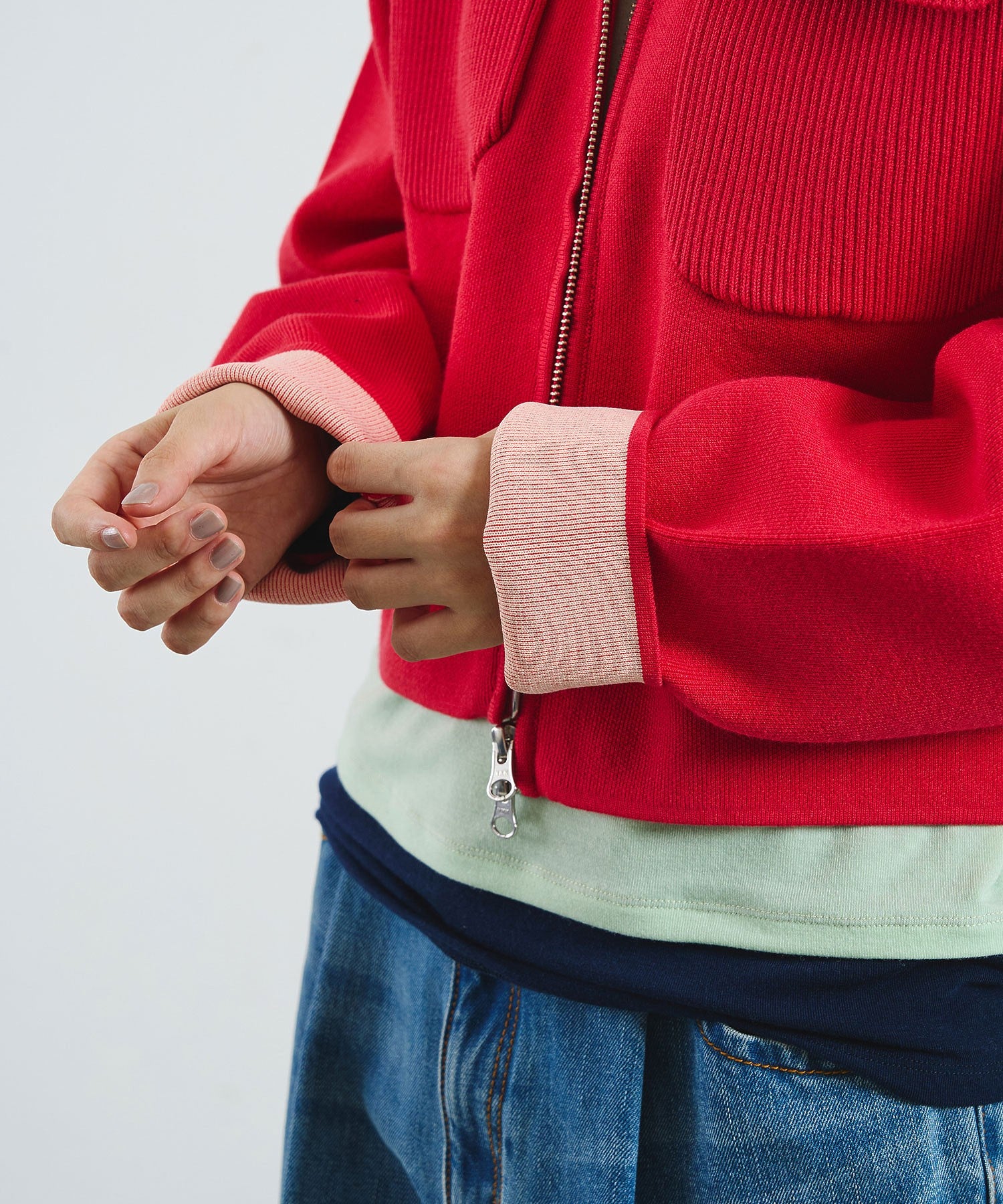 COLLARED ZIP CARDIGAN