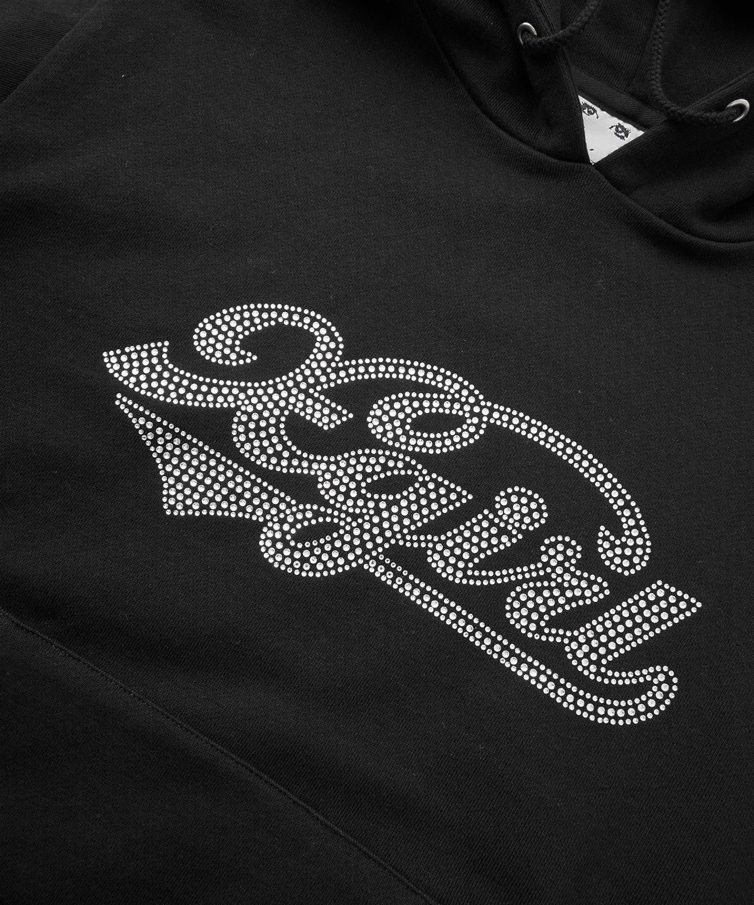 RHINESTONE CURSIVE LOGO SWEAT HOODIE