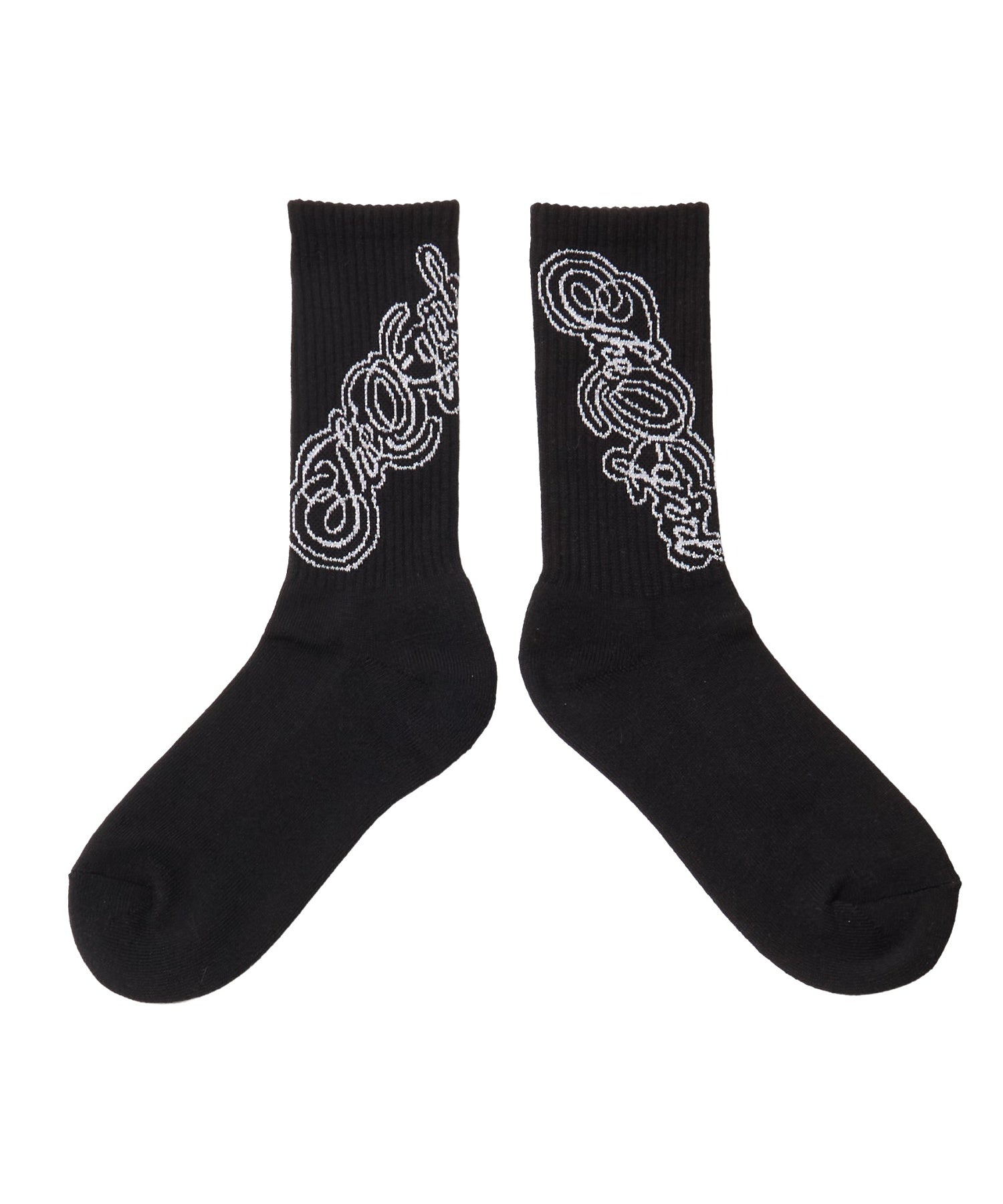 GLITTER SCRIPT LOGO JACQUARD RIB SOCKS
