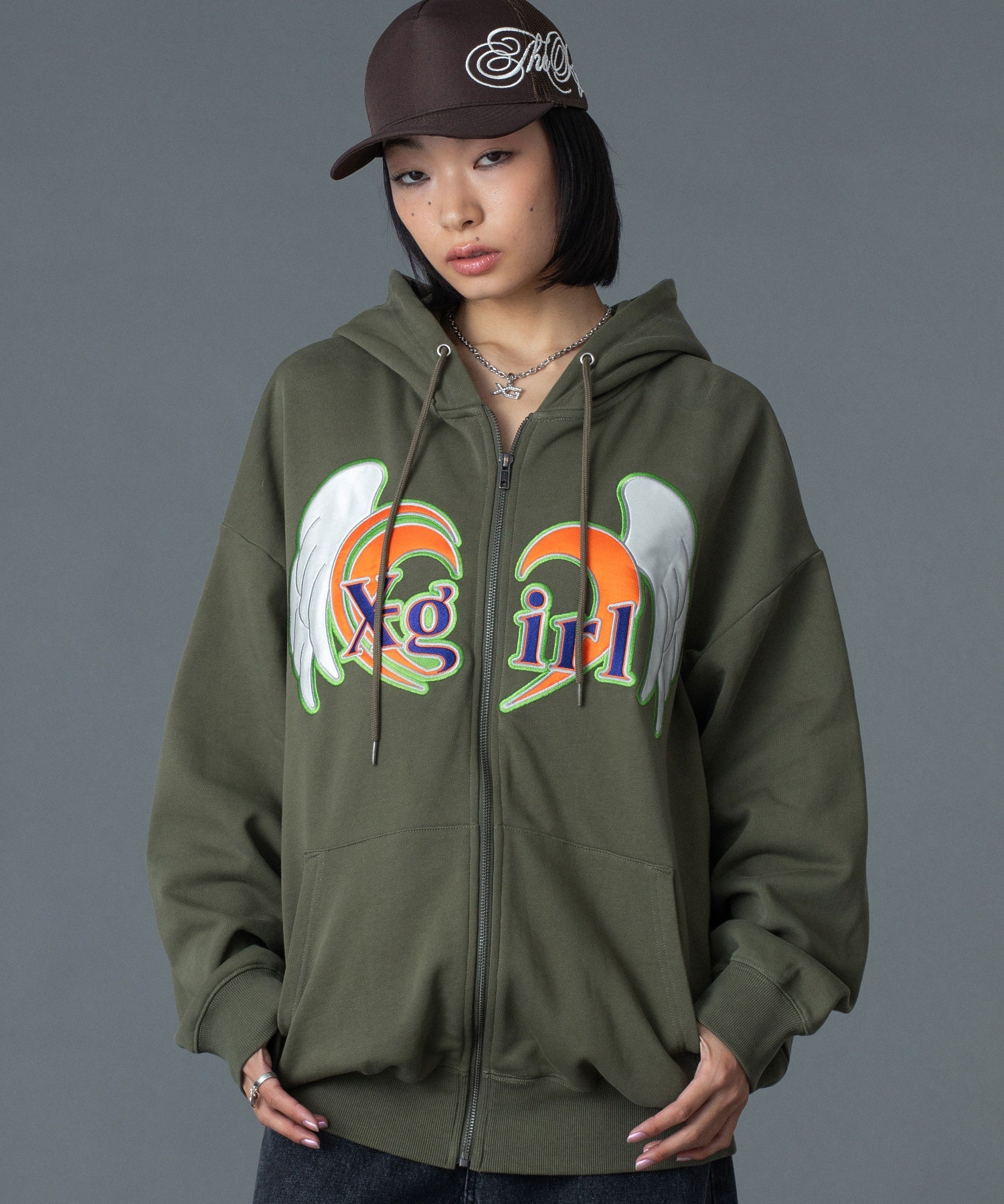 HEART AND WING ZIP UP SWEAT HOODIE