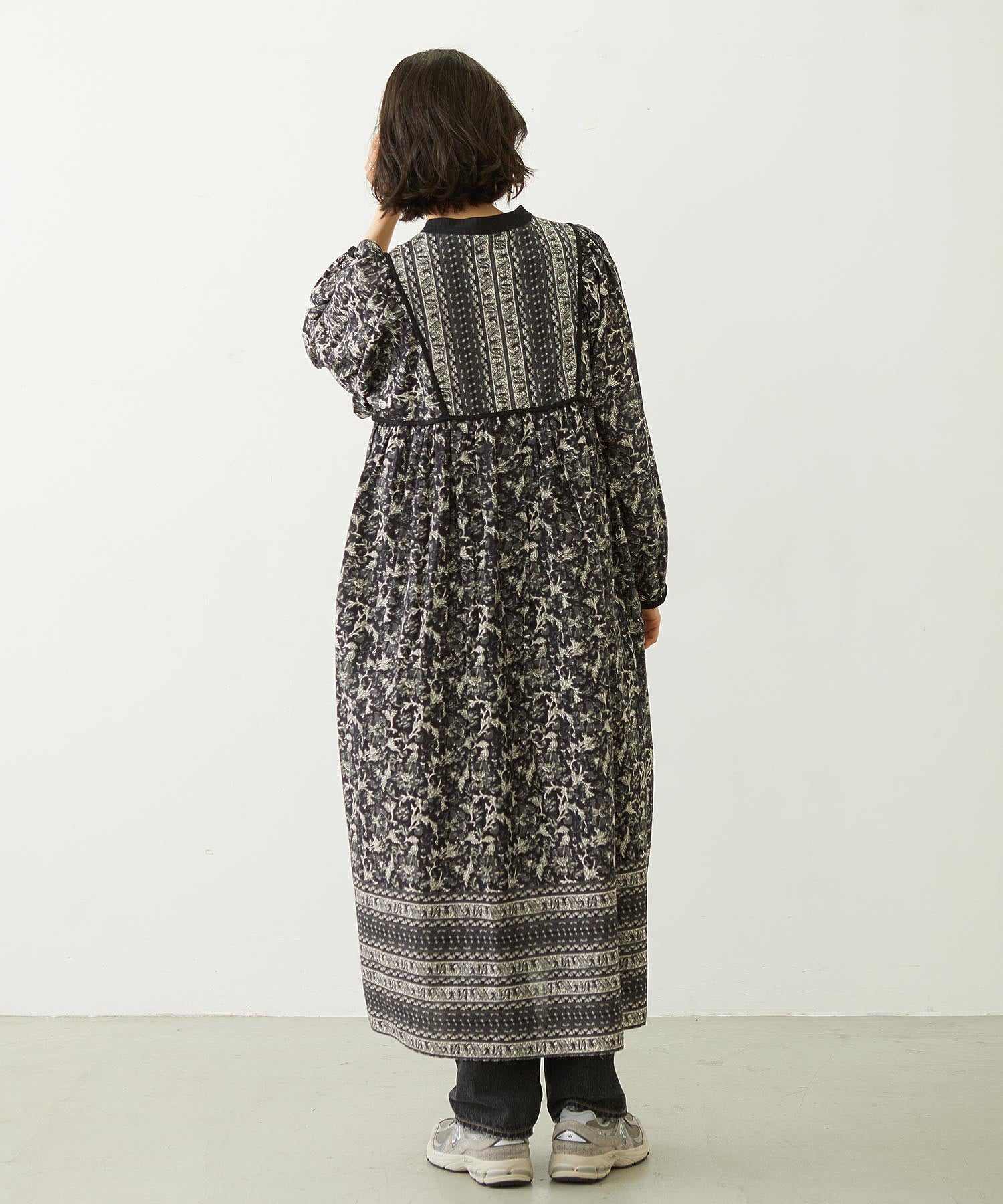 PRINTED TASSEL TIE DRESS
