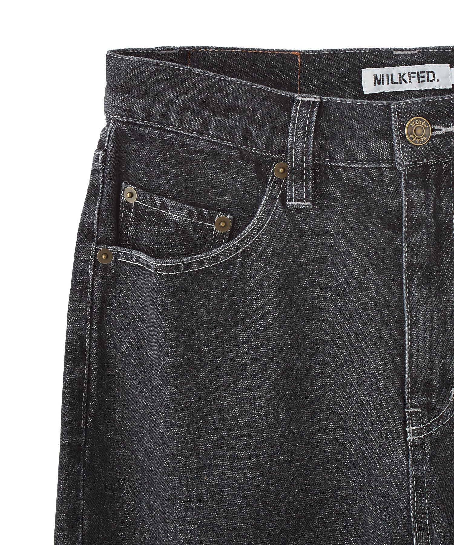 MILKFED. EMBROIDERED DENIM PANTS