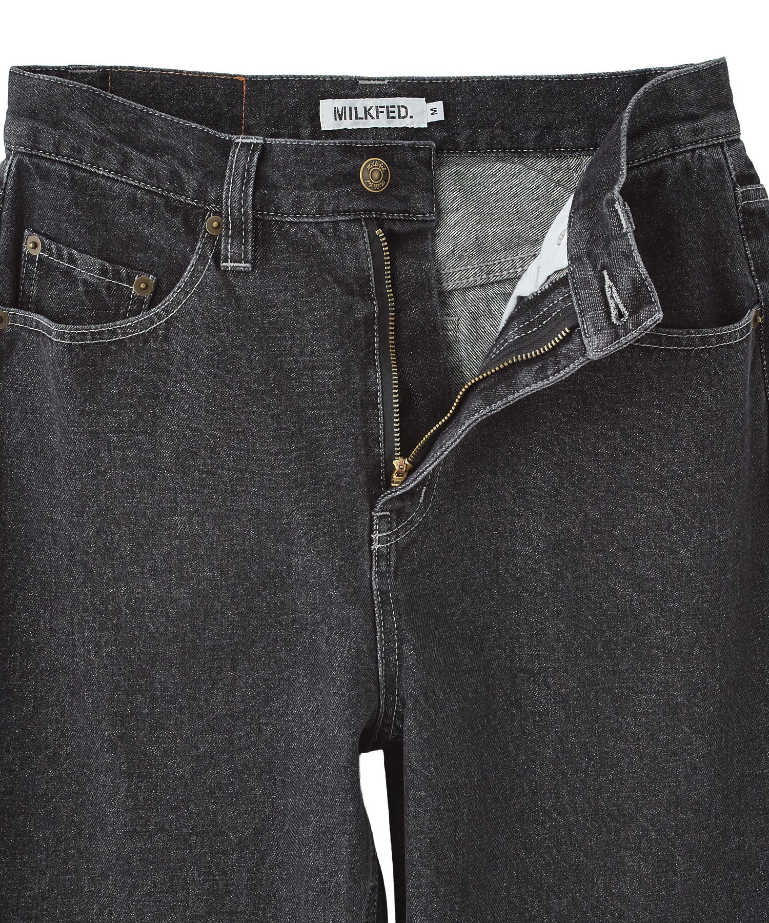 MILKFED. EMBROIDERED DENIM PANTS