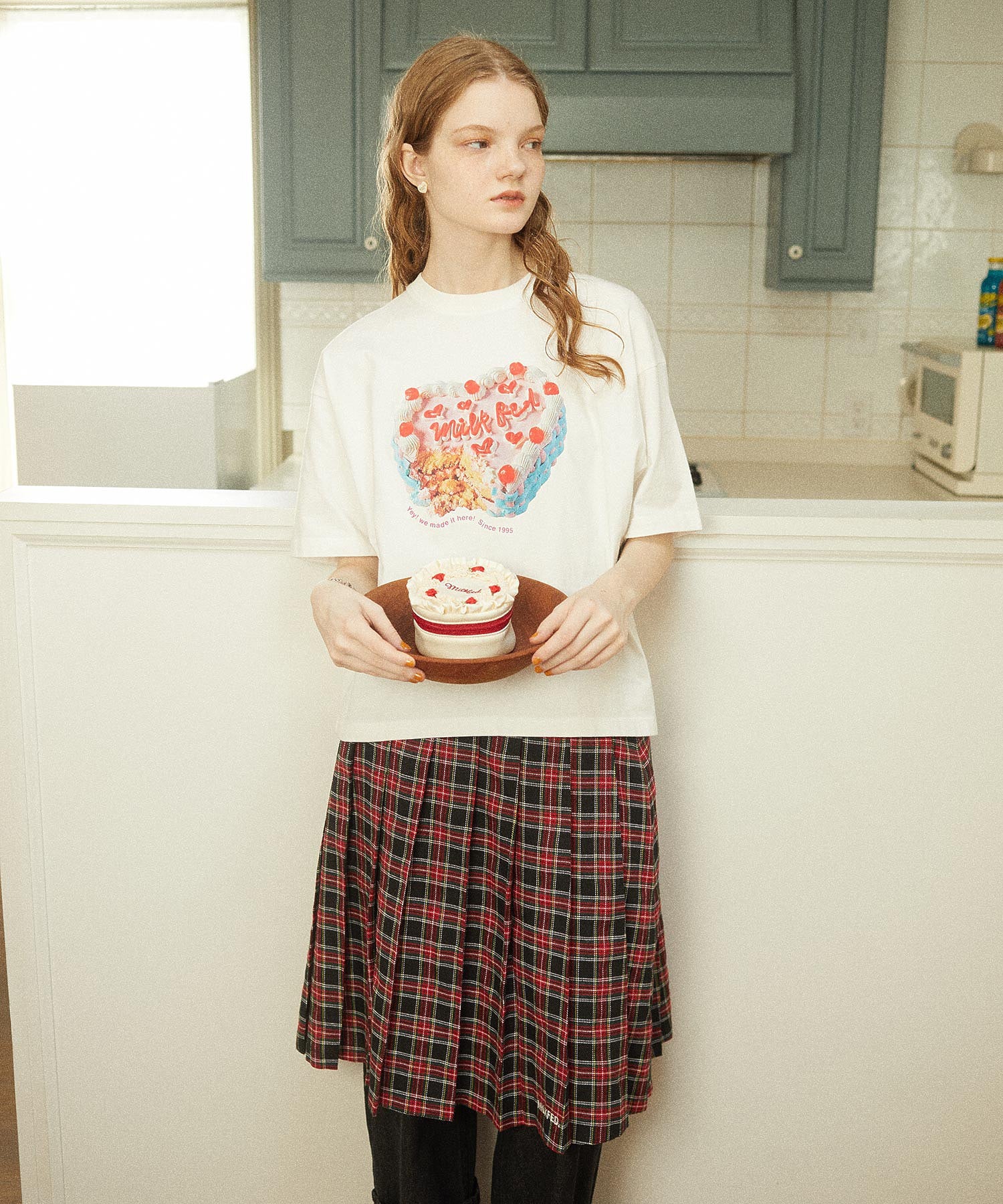 PLEATED PLAID SKIRT